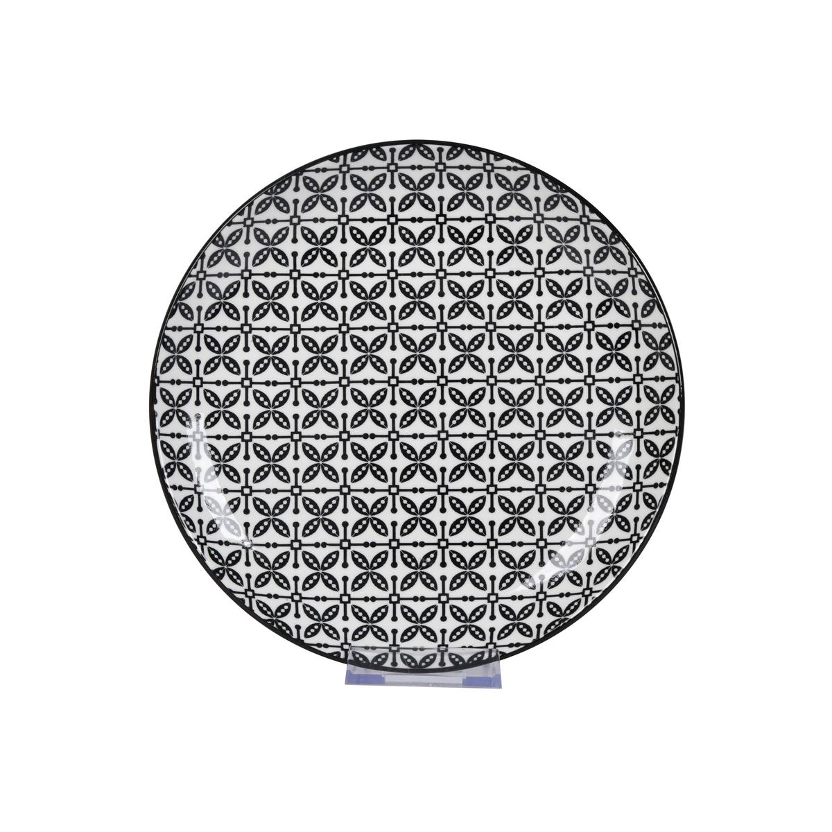 Farfurie pentru desert Shiva - alb/negru, Lifestyle, ceramică (20,4/2,5cm) - Mömax