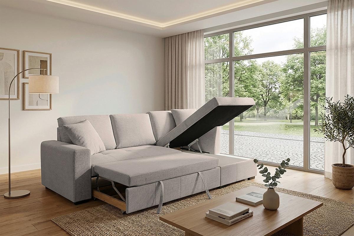 Kutna Garnitura Lukas - svijetlo smeđa, Trend, tekstil (239/158cm) - Modern Living