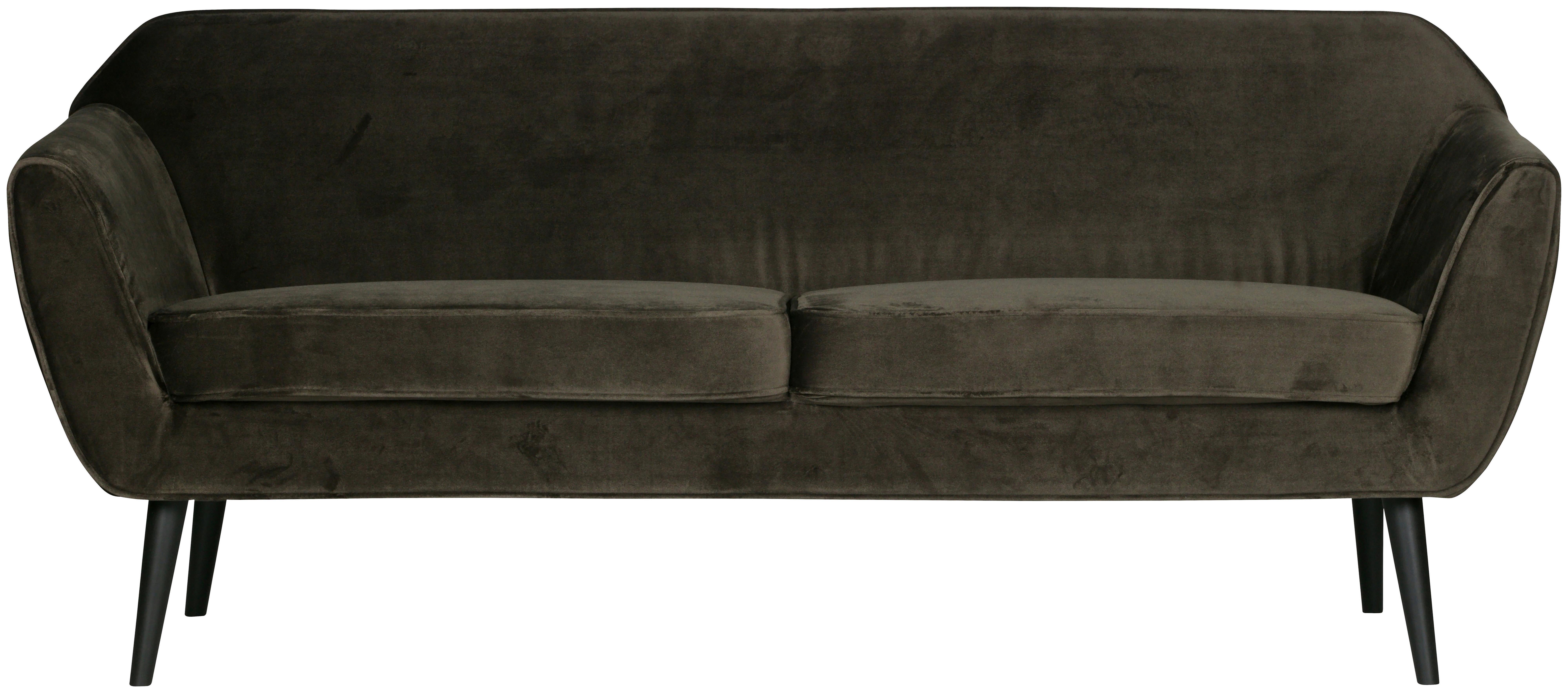 Sofa Rocco Grün B: 187cm - Schwarz/Grün, Design, Holz/Textil (187/75/82cm) - Livetastic