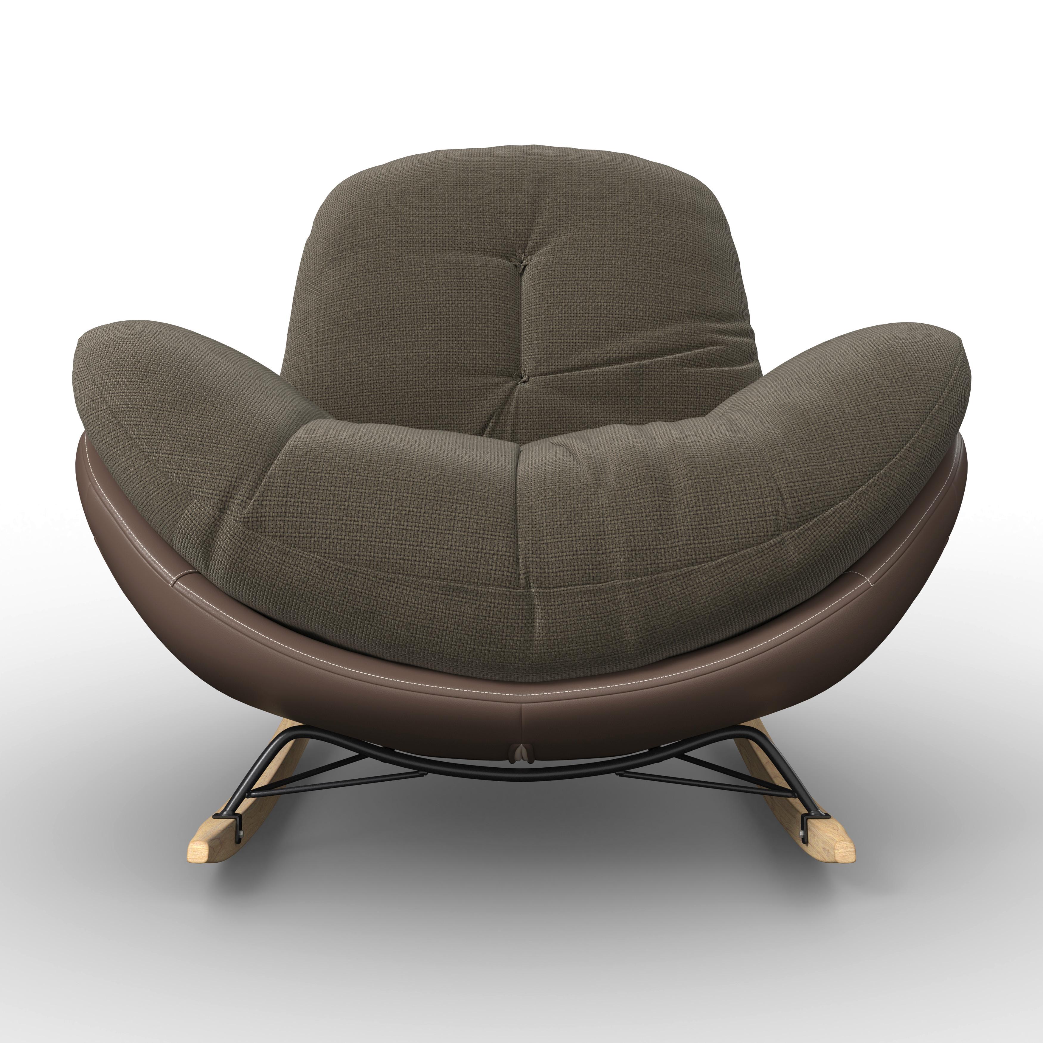 GUNGFÅTÖLJ ELEA - brun/svart, Modern, metall/trä (103/79/109cm) - Bessagi Home