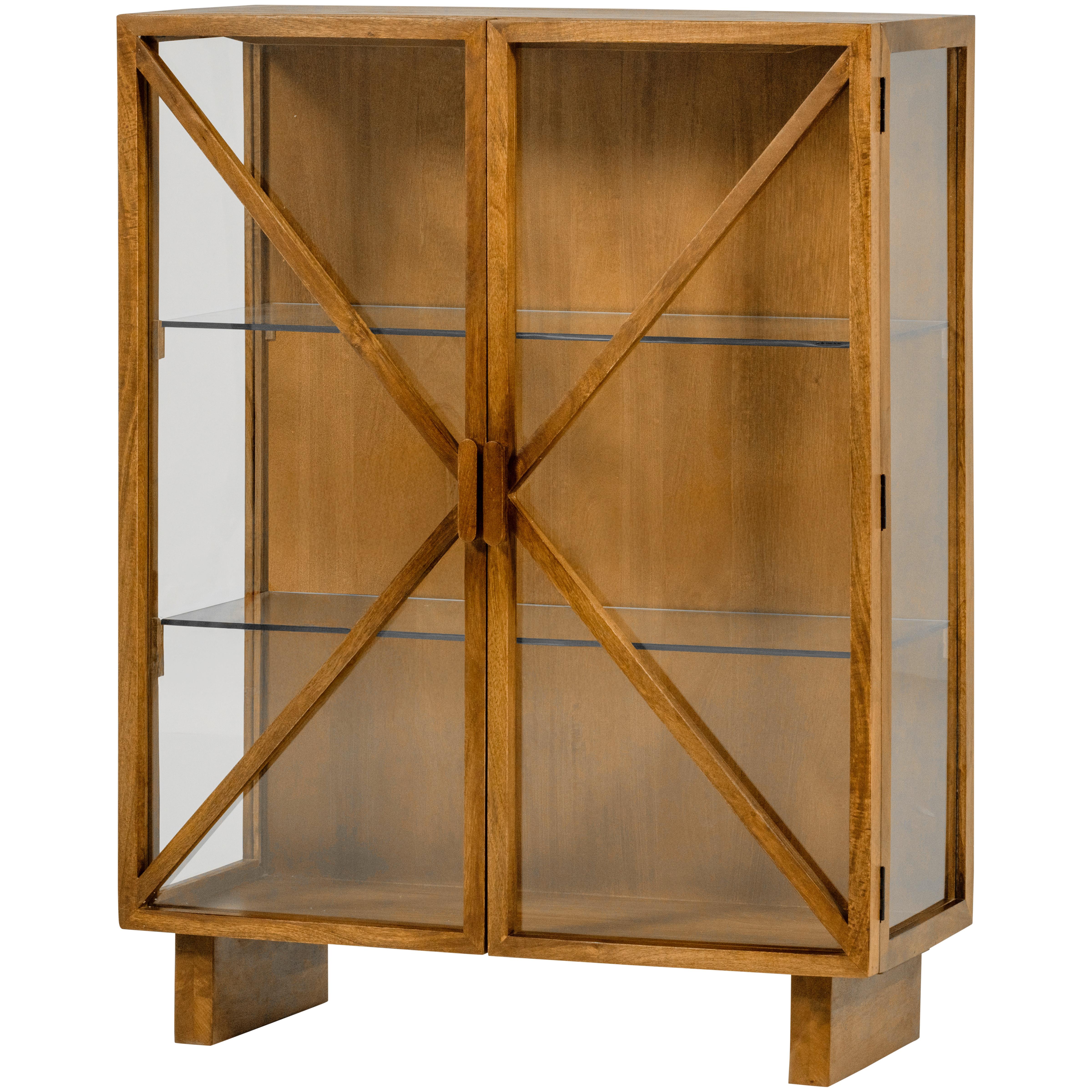 Vitrine Kella Naturfarben B: 100 cm - Naturfarben, Design, Glas/Holz (100/132/44cm) - Livetastic