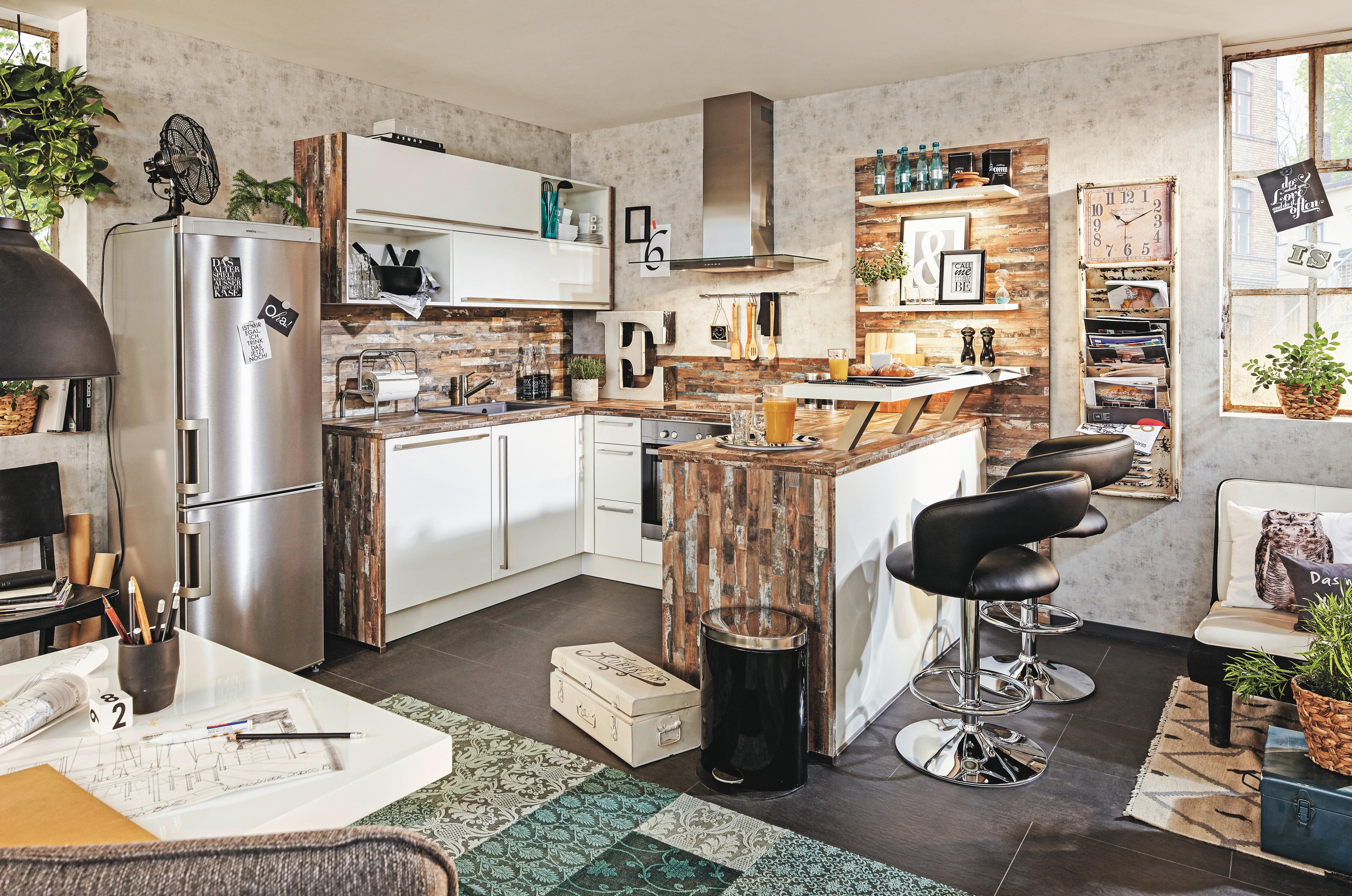 Kotna Kuhinja Laser - Moderno, kovina/les (195/275cm)