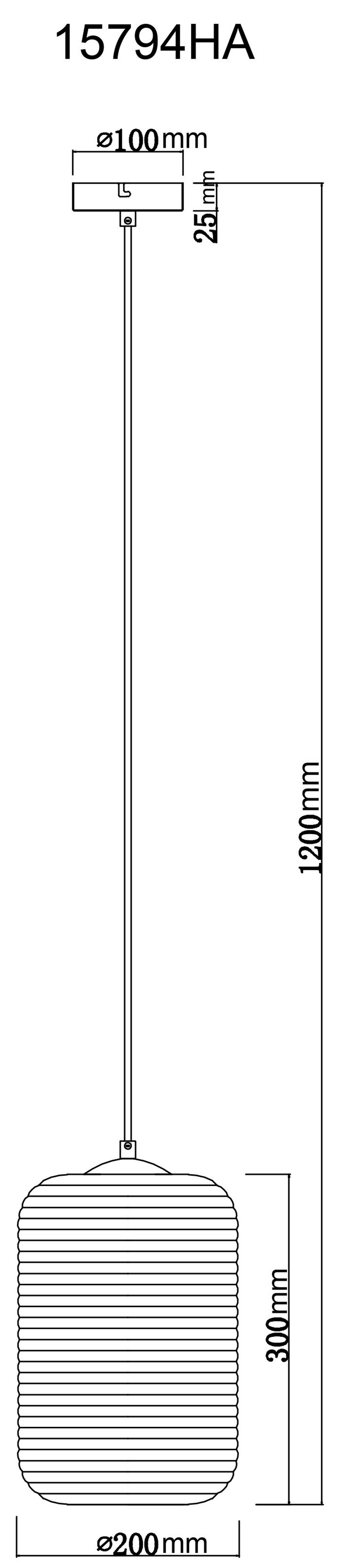 HÄNGELEUCHTE 15794HA JEFREY - Bernsteinfarben/Schwarz, Basics, Glas/Kunststoff (20/120cm) - Globo