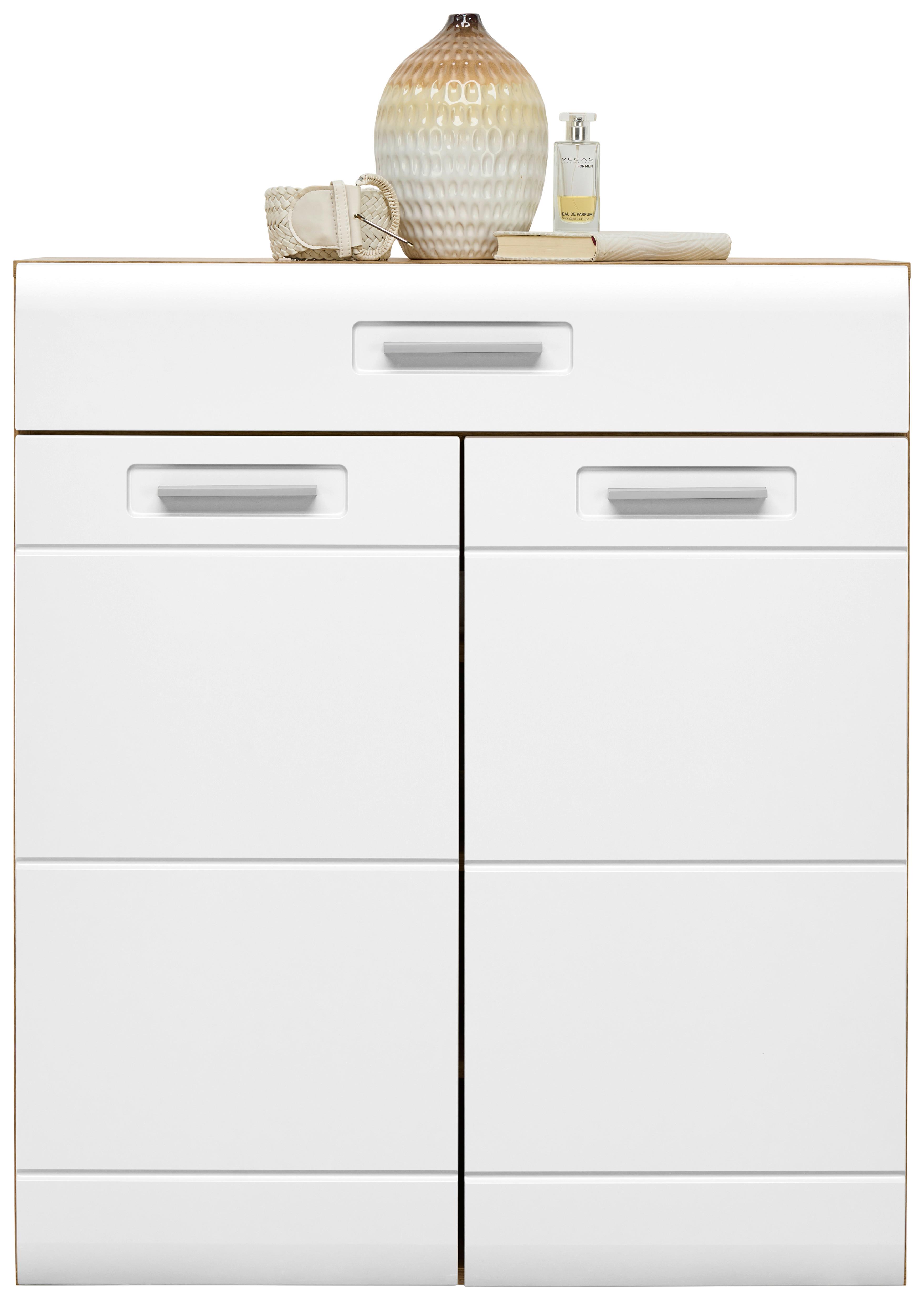 Comodă Auris - alb/culoare lemn stejar, Modern (85/99,6/37,1cm) - Modern Living