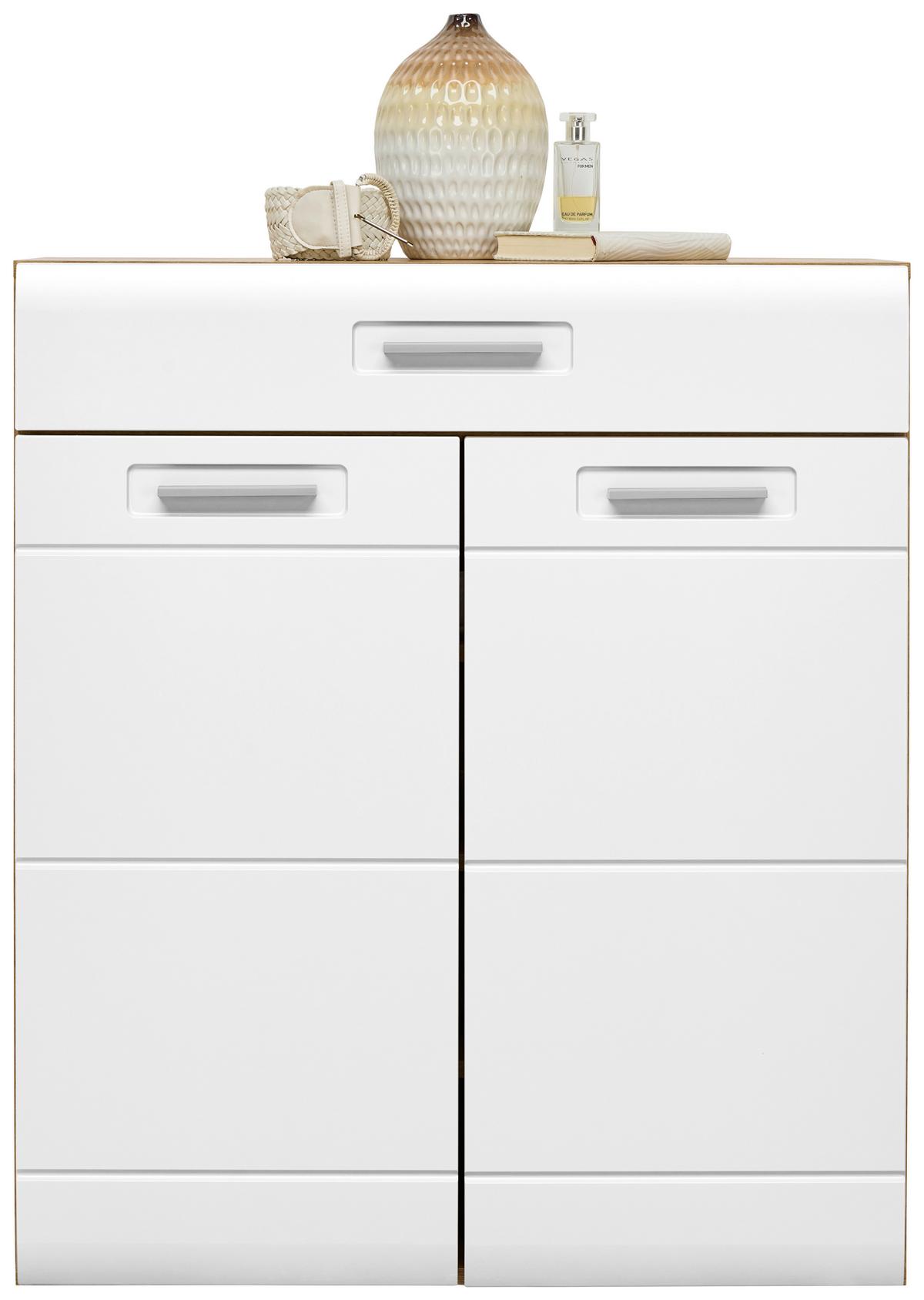 Comodă Auris - alb/culoare lemn stejar, Modern (85/99,6/37,1cm) - Modern Living