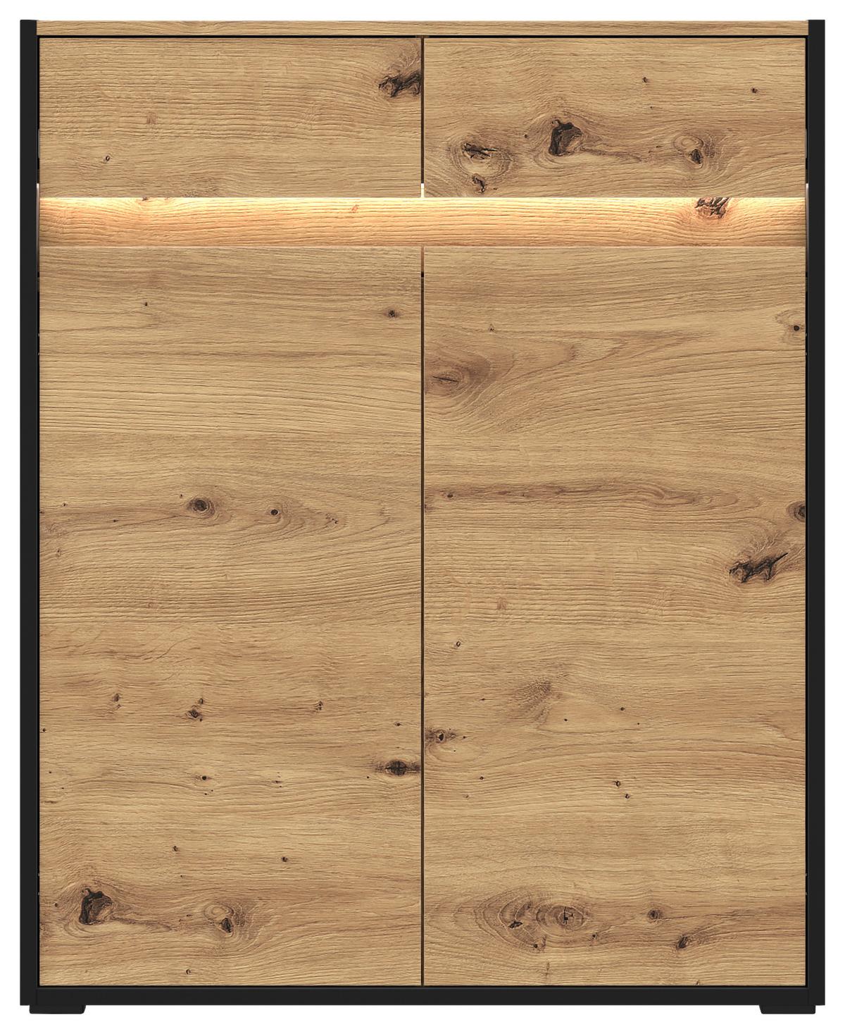 Comodă WELCOME - stejar Artisan/negru, Modern, material pe bază de lemn (88,3/108/38cm) - Modern Living
