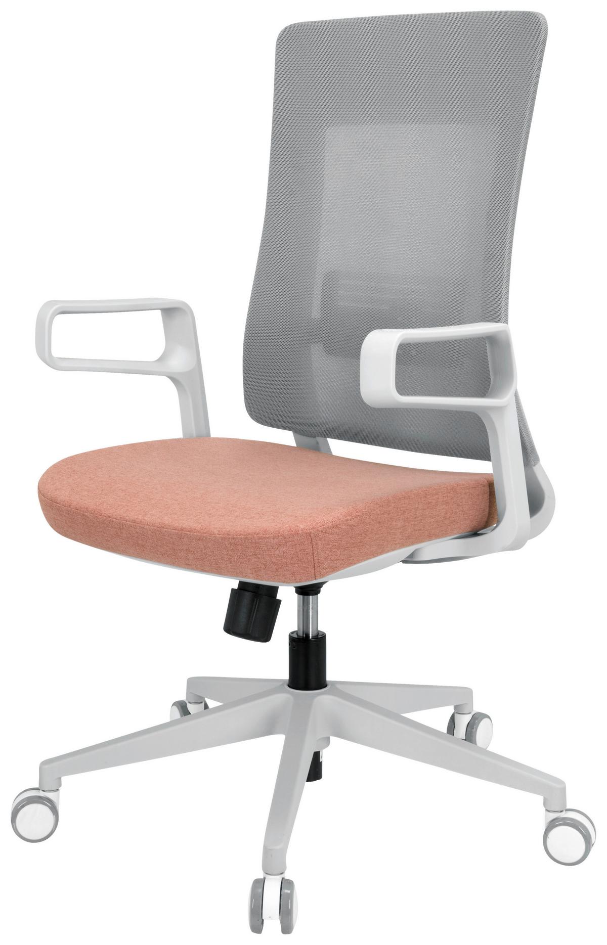 Pisarniški Stol Comfio Wm, Siva, Roza - roza/siva, Basics, umetna masa/tekstil (58/104/59cm) - MID.YOU