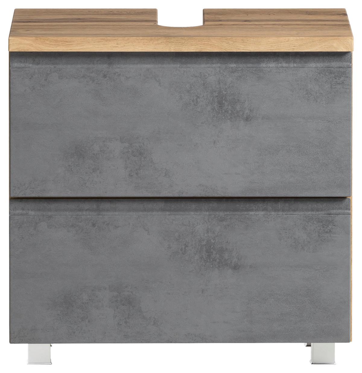 Waschbeckenunterschrank Varese ca. 60x56 cm Wotan Eiche - Eiche Wotan/Hellgrau, MODERN, Holzwerkstoff (60/56/35cm) - Held