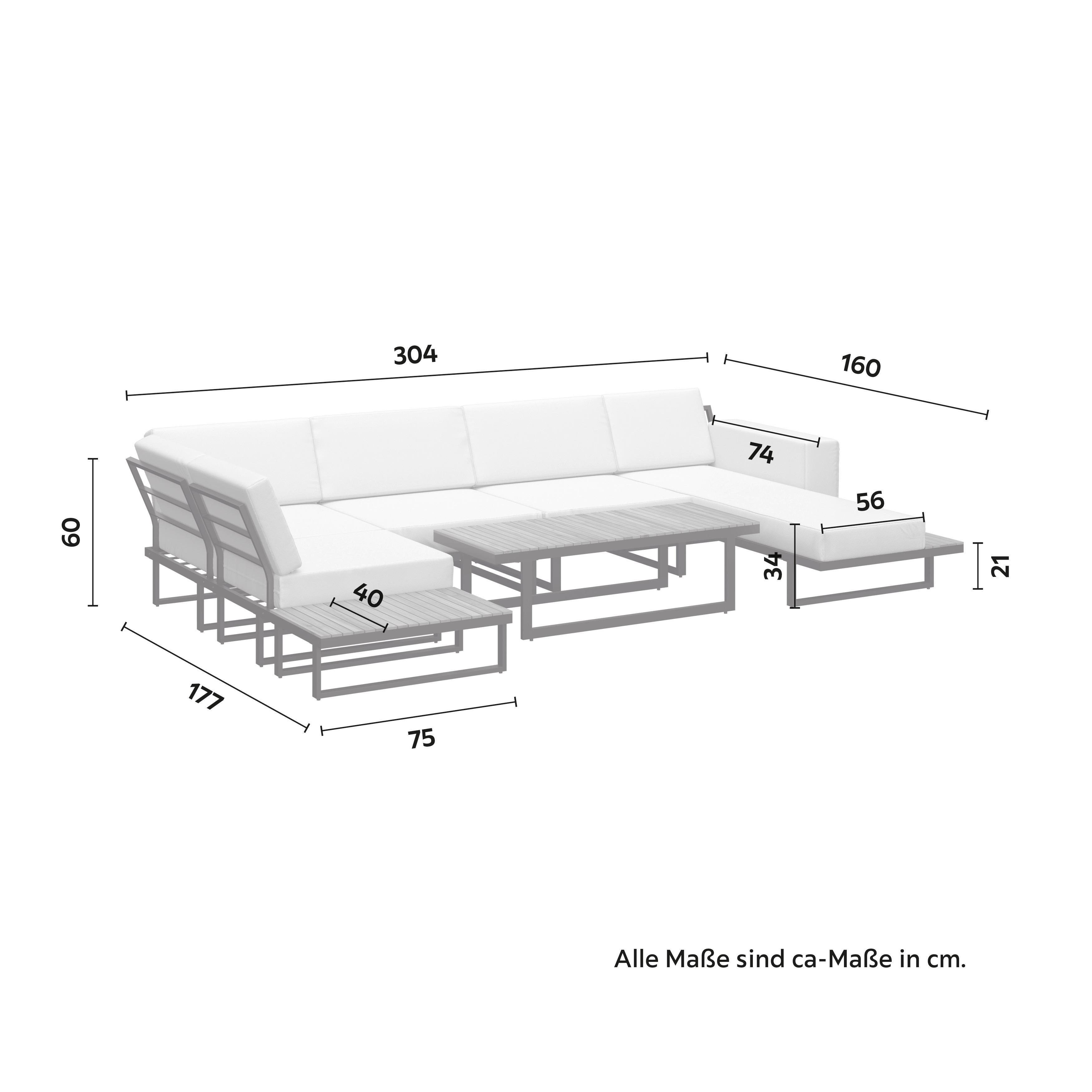LOUNGEGRUPP MARLA - svart/akaciefärgad, Modern, metall/trä - Bessagi Garden