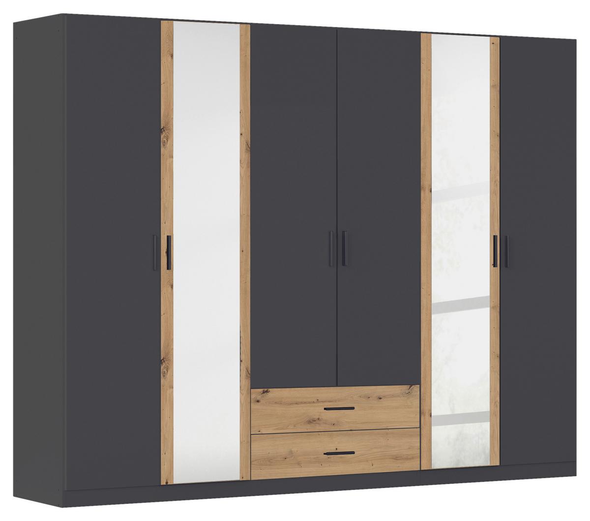 DULAP USI ROTATIVE DESPINA - stejar Artisan/gri, Konventionell, material pe bază de lemn (271/210/54cm)