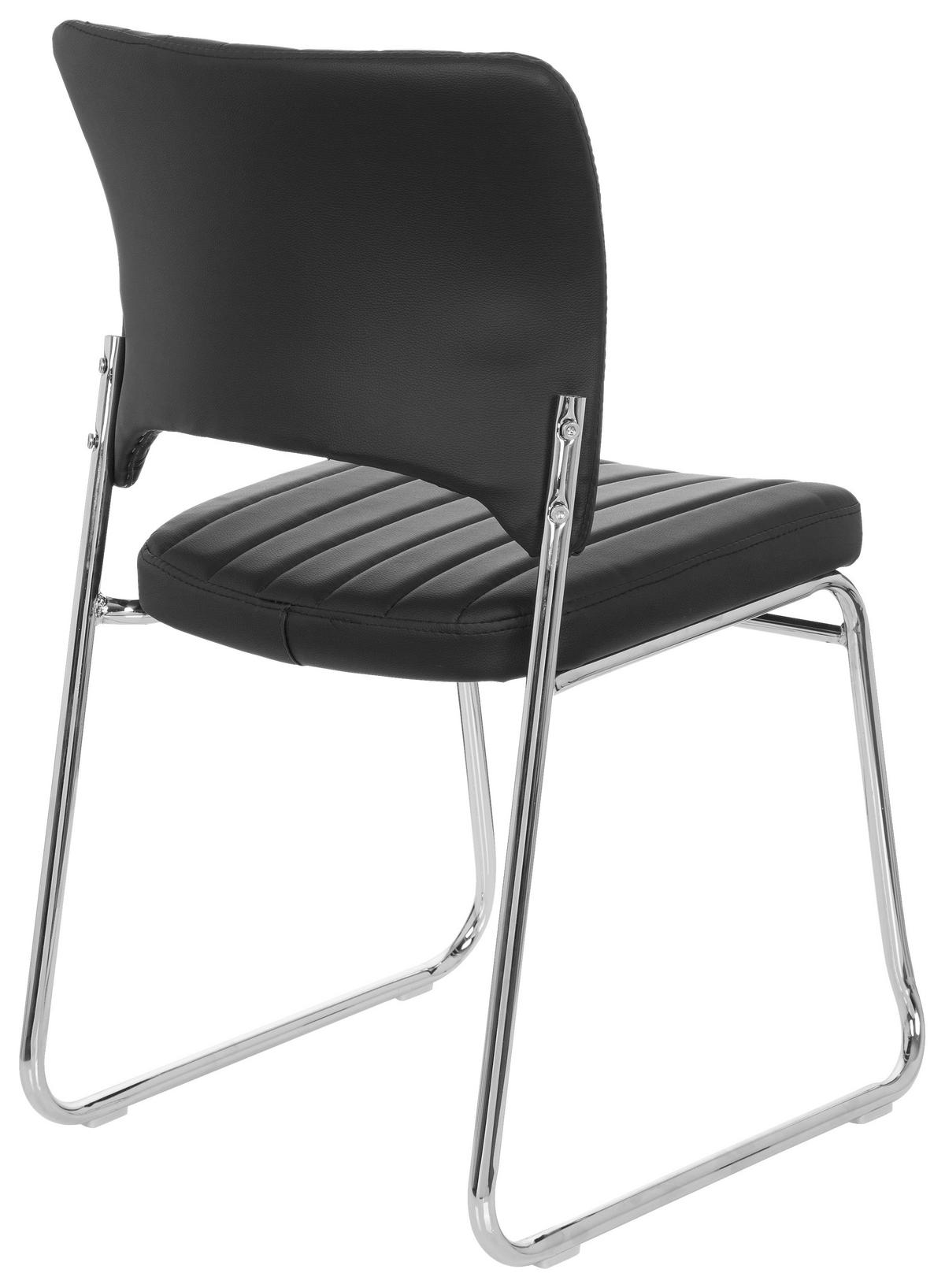 Konferenčni Stol Caspi V, Črna - barve kroma/črna, Moderno, kovina/tekstil (44/82/52cm) - MID.YOU