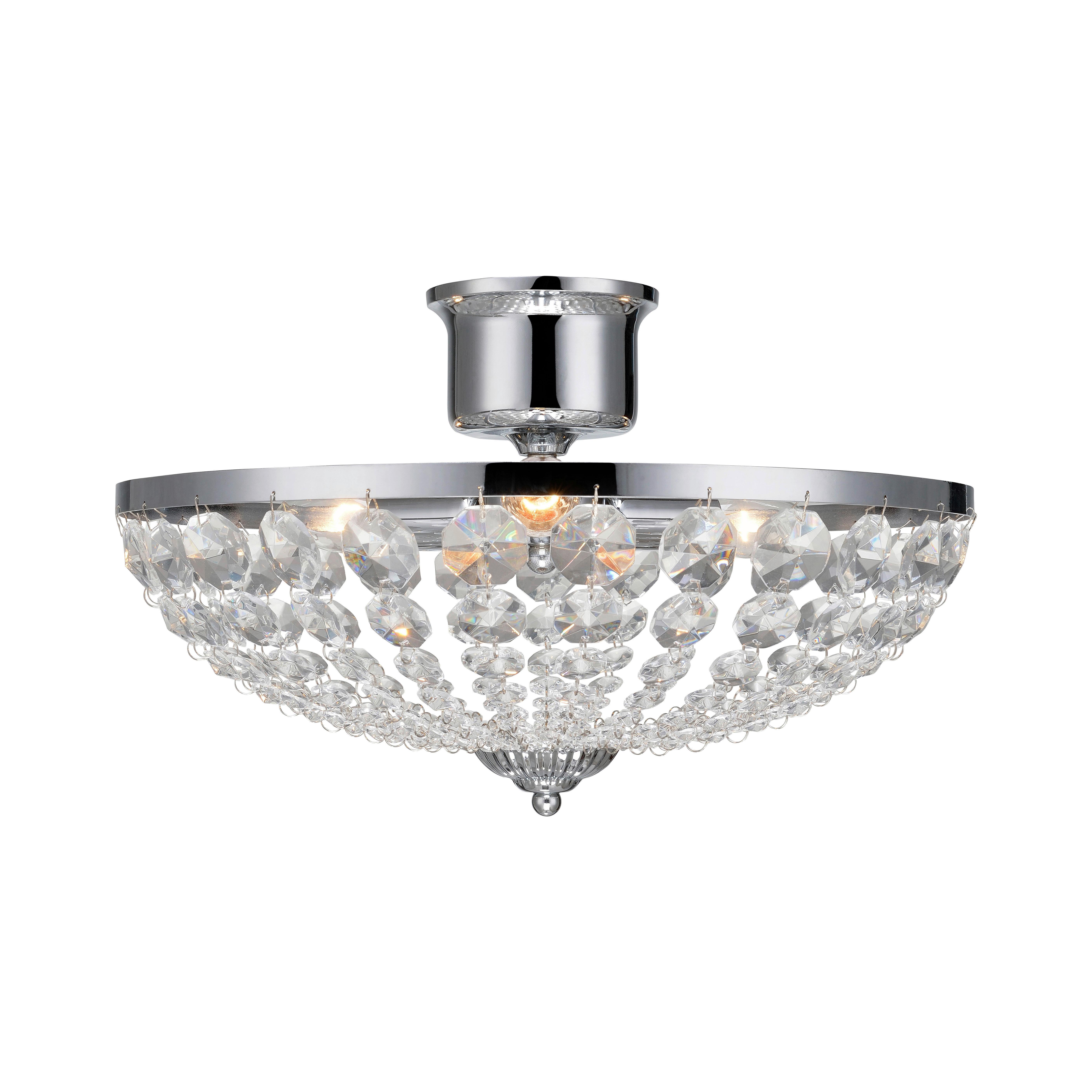 Kronleuchter Gränsö max. 40 Watt - Klar/Chromfarben, Basics, Glas/Metall (40/40/28cm) - Markslöjd