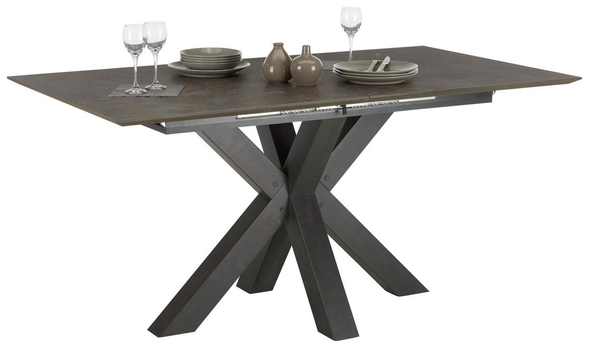 Ausziehtisch in Dunkelgrau - Graphitfarben, Modern, Holzwerkstoff (160-210/75/90cm) - Mömax