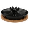 Snackschalenset Tapas Olives Schwarz - Schwarz, MODERN, Holz/Keramik (28/28/6cm) - Mömax