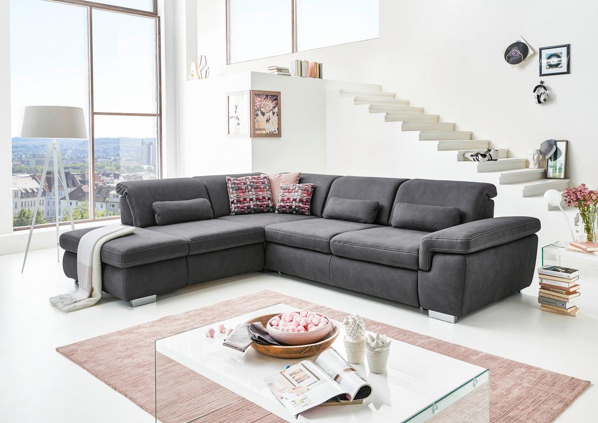 Sedežna Garnitura Antaris, Z Relax Funkcijo - siva/bež, Moderno, kovina/tekstil (320/260cm) - Premium Living