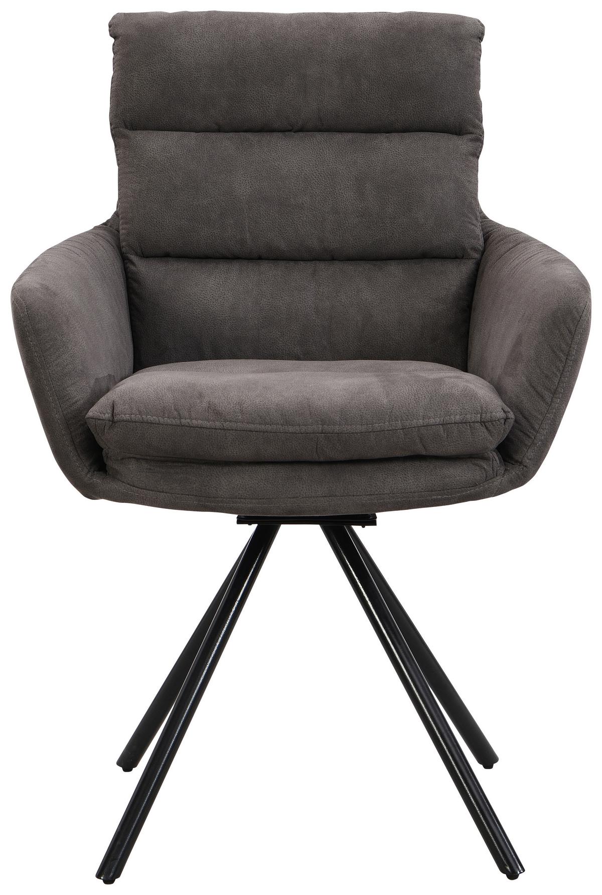 KRZESŁO Z PODŁOKIETNIKAMI SCOTTY 2.0 - czarny/szary, Design, metal/tkanina (62/89/65cm) - Cantus