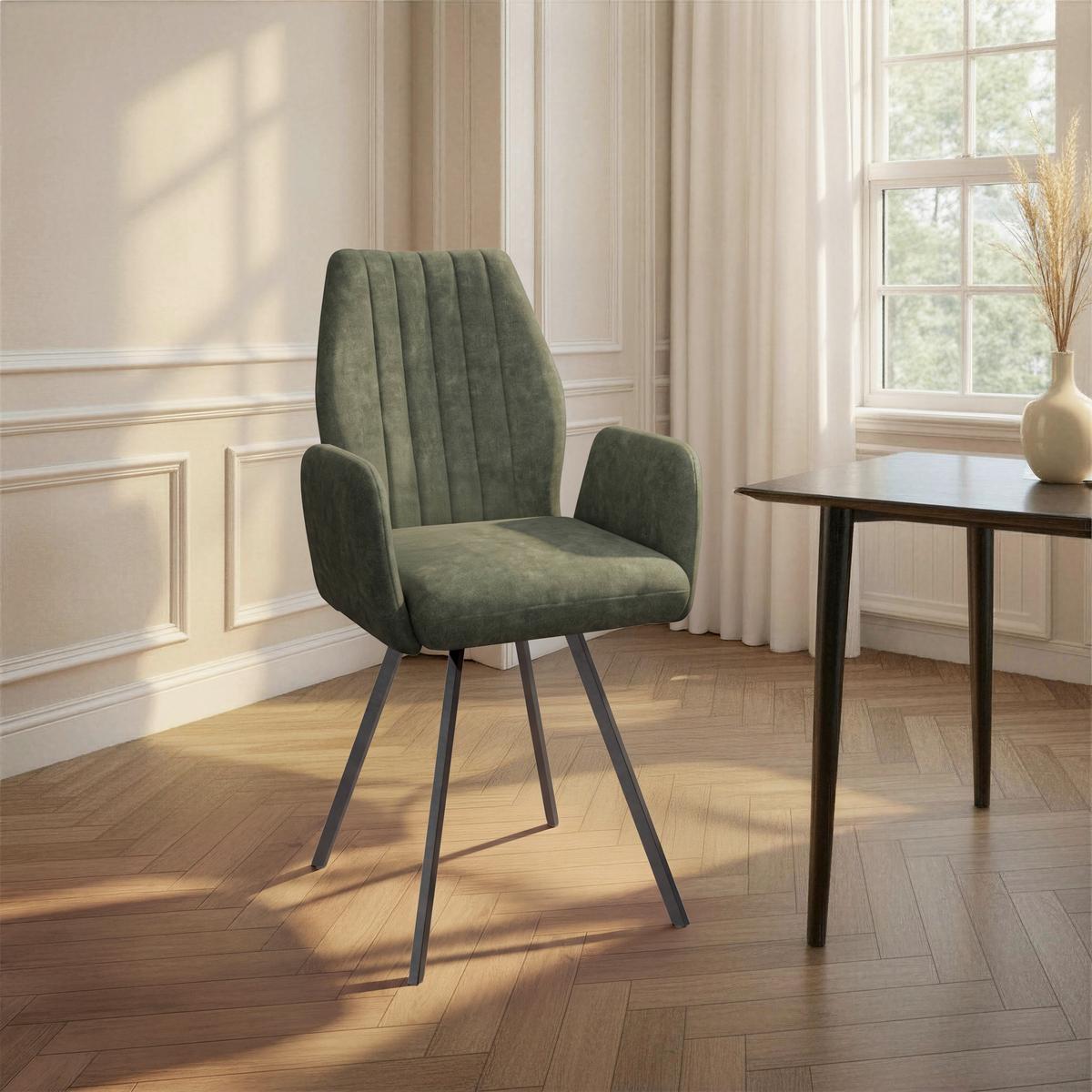 Naslanjač Johanna 2, Temno Zelena, Žamet - črna/temno zelena, Trendi, kovina/tekstil (57/90/60cm)
