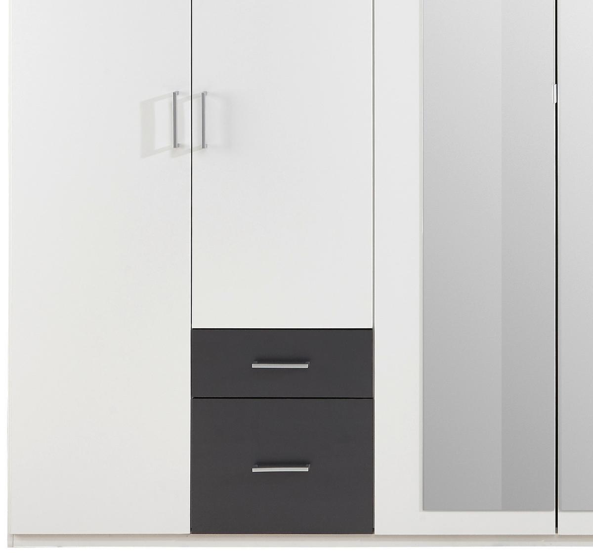Ormar S Klasičnm Vratima Freiburg - bijela/srebrne boje, Design, staklo/drvni materijal (270/210/58cm) - Modern Living