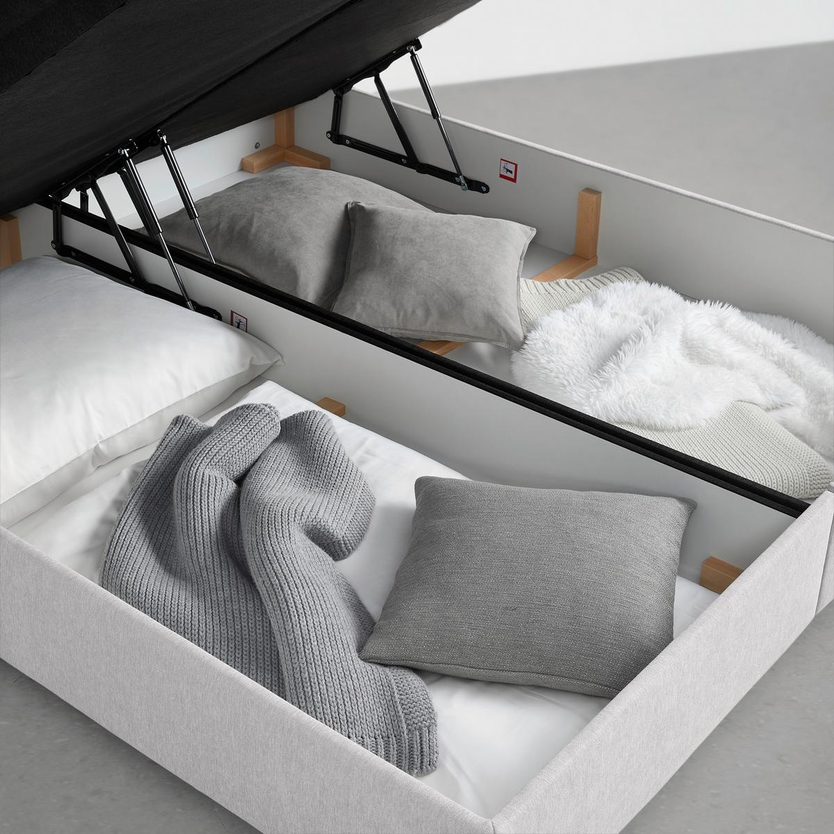 Boxbett Maya-D Beige ca. 180x200cm - Beige/Schwarz, KONVENTIONELL, Holz/Holzwerkstoff (180/200cm) - Mömax