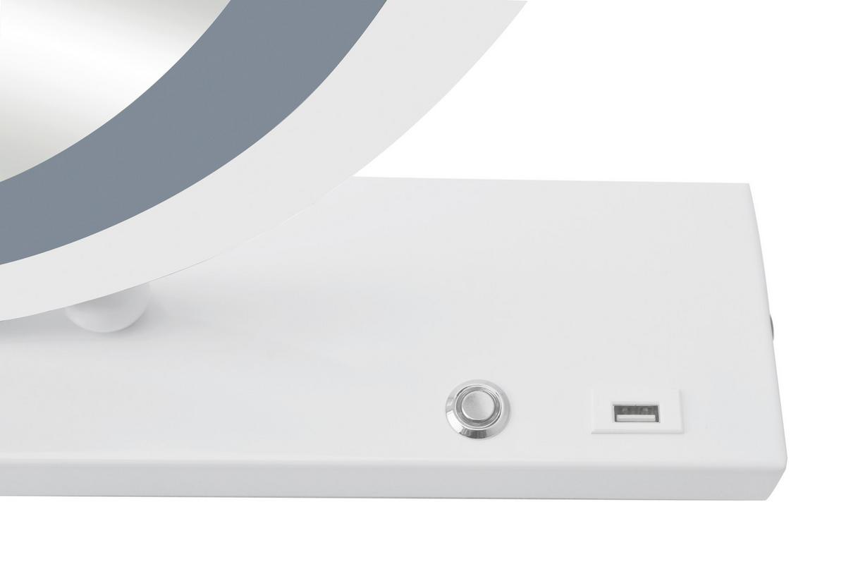 WANDSPIEGEL LED SCHMINKSPIEGEL GLAMORY 125 - Weiss, Basics, Glas/Holzwerkstoff (53/10/60cm) - Kayoom