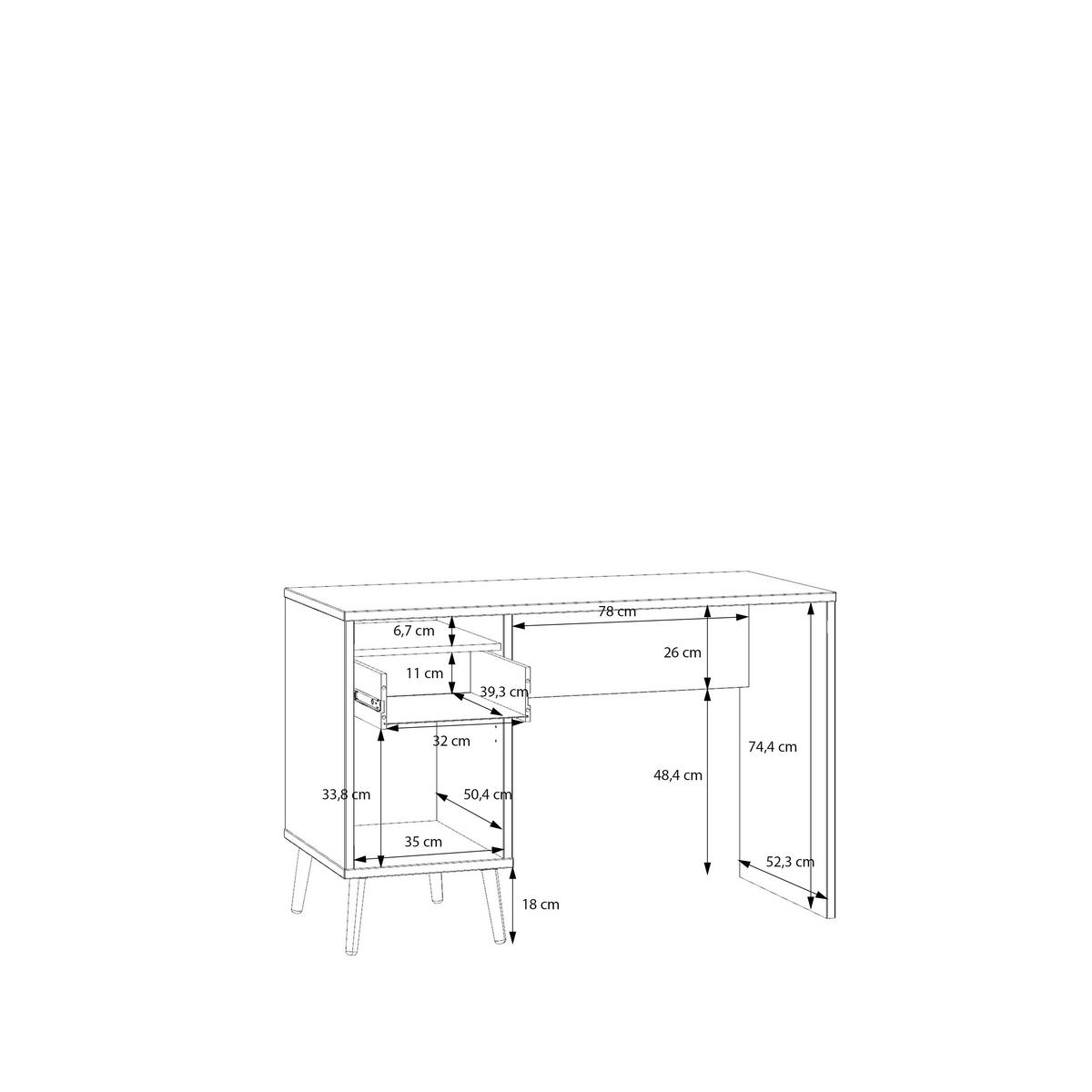 Schreibtisch Whenua Eichefarben/Salbeigrün - Salbeigrün/Eichefarben, KONVENTIONELL, Holz/Holzwerkstoff (120/77/53cm) - Mömax