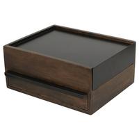 Schmuckbox Schwarz/Walnussfarben - Walnussfarben/Schwarz, Design, Holz/Metall (22,1/11,9/25,9cm) - Umbra