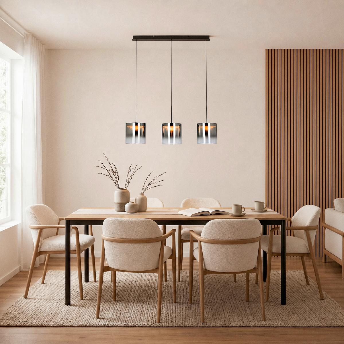 LAMPA WISZĄCA LED BAIA *DK* - czarny, Design, metal/szkło (100/20/180cm) - Dieter Knoll