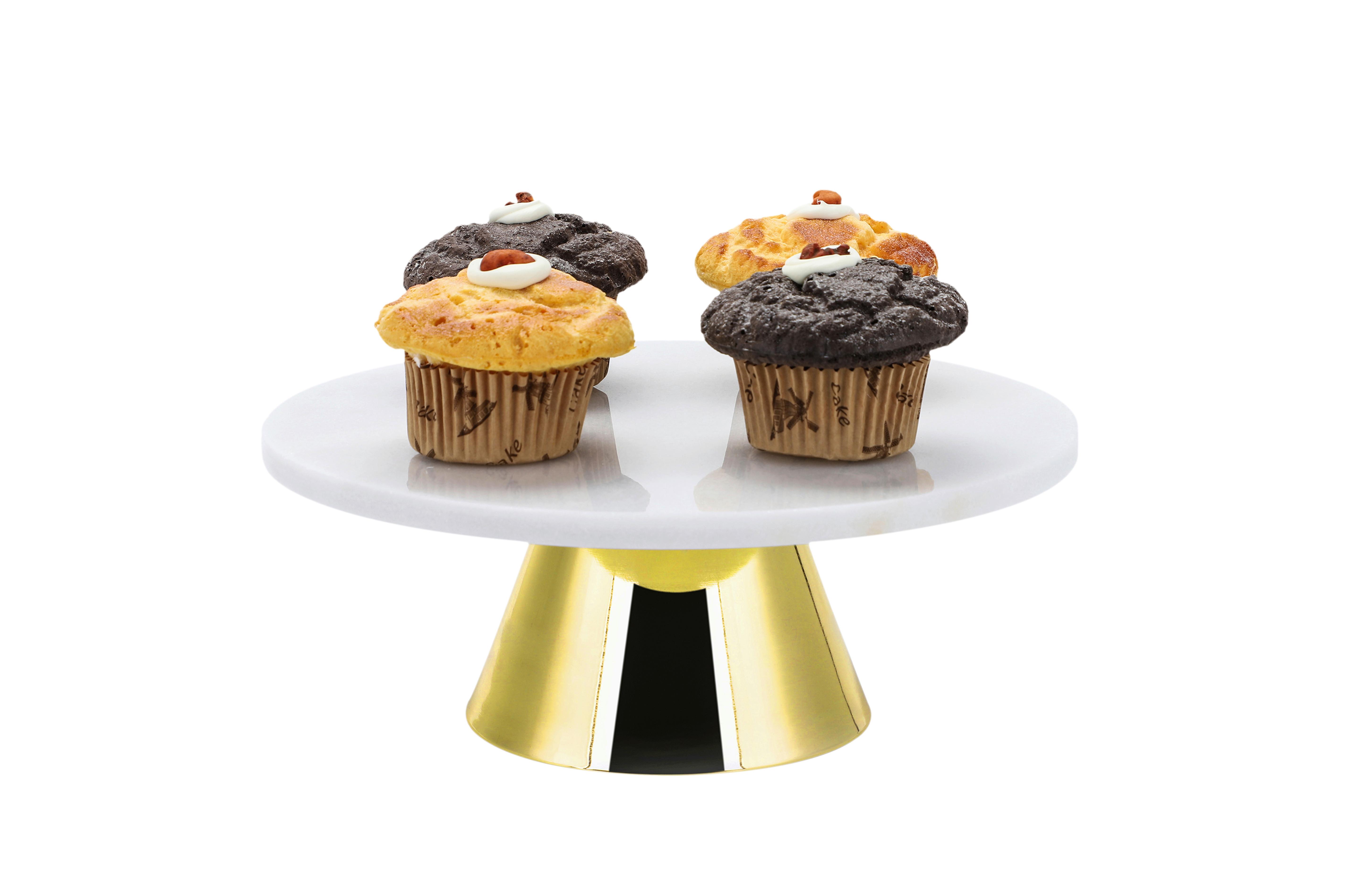 Krožnik Za Torto Cake, Zlata - zlate barve, Basics, kamen/kovina (30cm) - Echtwerk