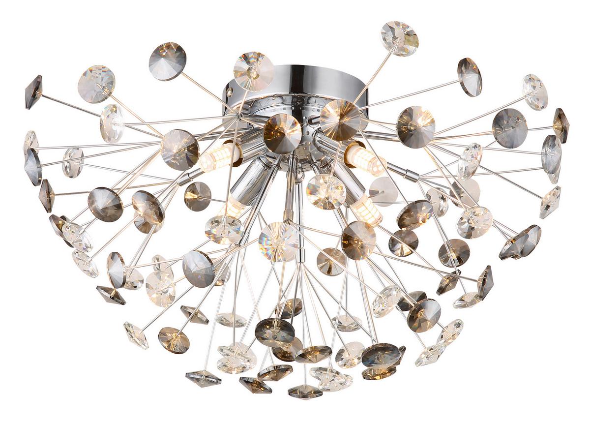 KRISTALL-DECKENLEUCHTE 64135DC KATRINA - Klar/Chromfarben, Konventionell, Glas/Metall (45/25cm) - Globo