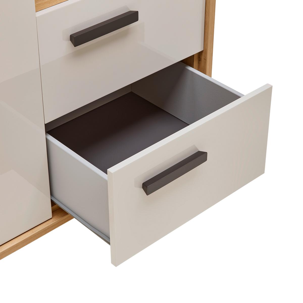 Kleiderschrank Casa Mia Kaschmirfarben/Eiche Artisan - Kaschmir/Anthrazit, KONVENTIONELL, Holzwerkstoff/Metall (152/217/64cm) - Mömax