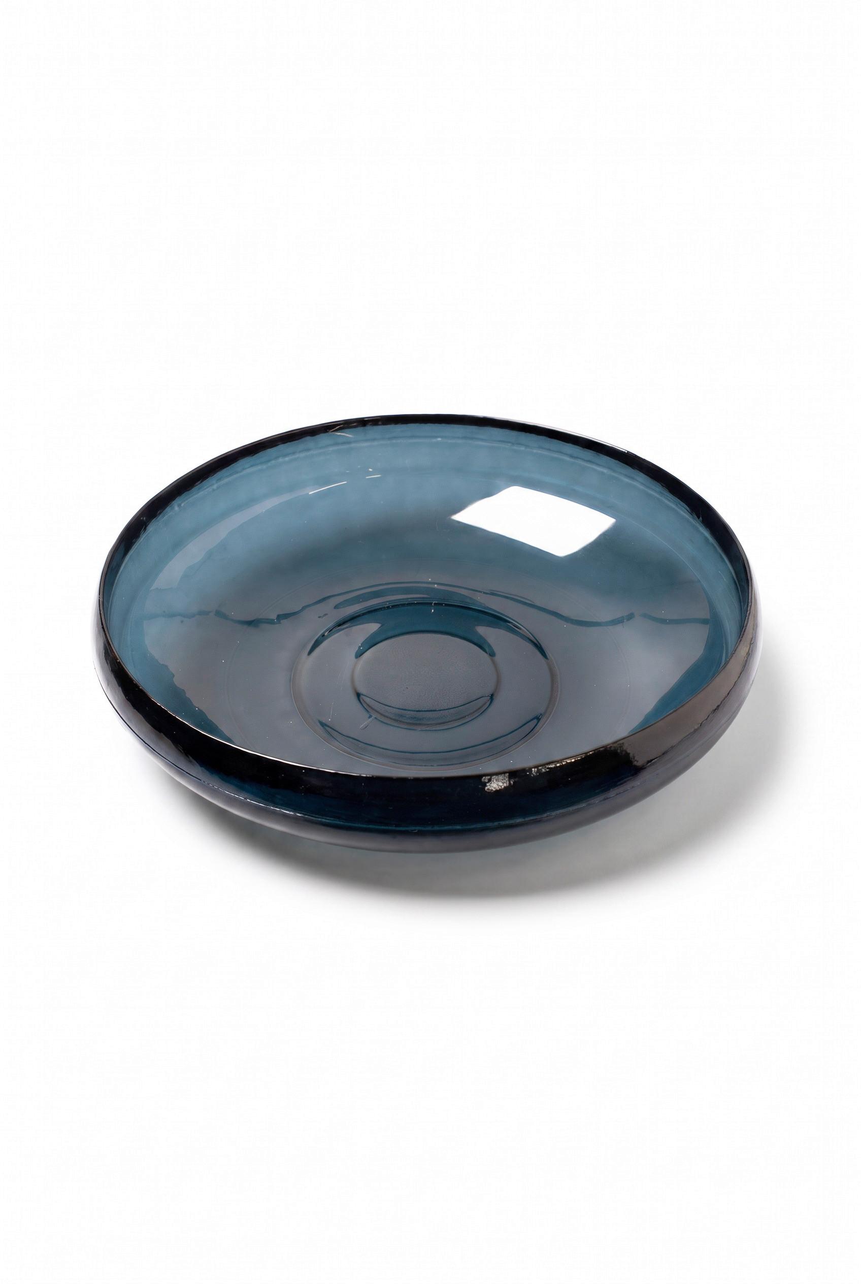 Dekoschale Nuru Bowl Dunkelblau - Dunkelblau, Basics, Glas (34,5/9,5cm) - FYNCH-HATTON