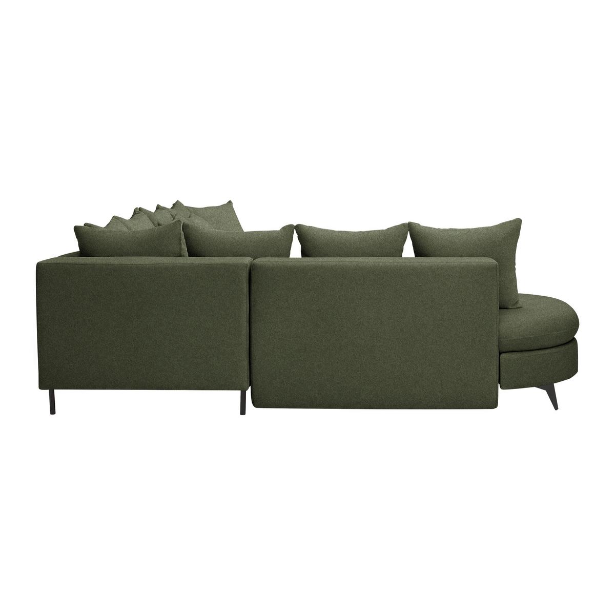 Ecksofa Axel Olivgrün - Schwarz/Olivgrün, MODERN, Textil/Metall (250/87/291cm) - Mömax