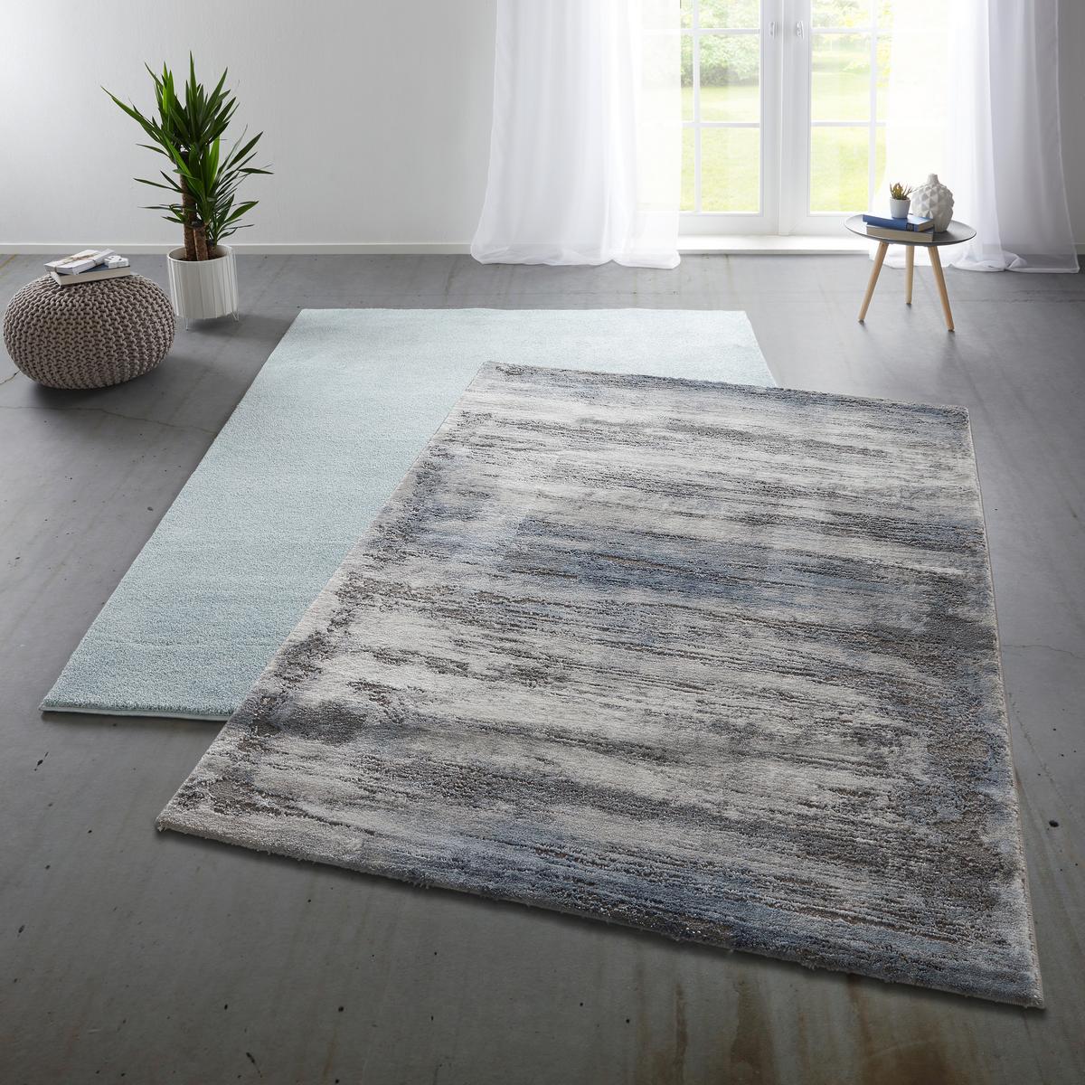 Webteppich Oxford 4 Blau/Grau ca. 200x290cm - Blau/Grau, MODERN, Textil (200/290cm) - Mömax