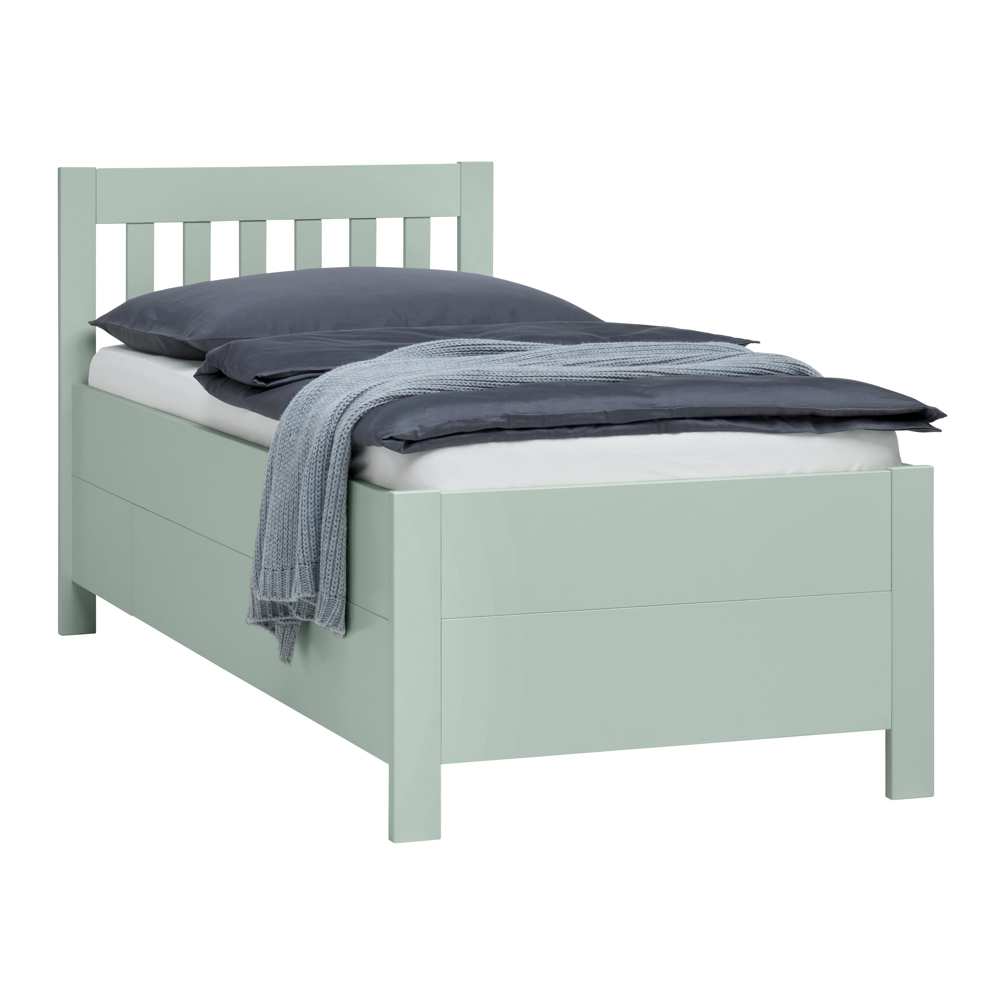 PAT CU SPAțIU DE DEPOZITARE NIZZA - verde gri, Romantik / Landhaus, lemn (90/200cm) - Zandiara