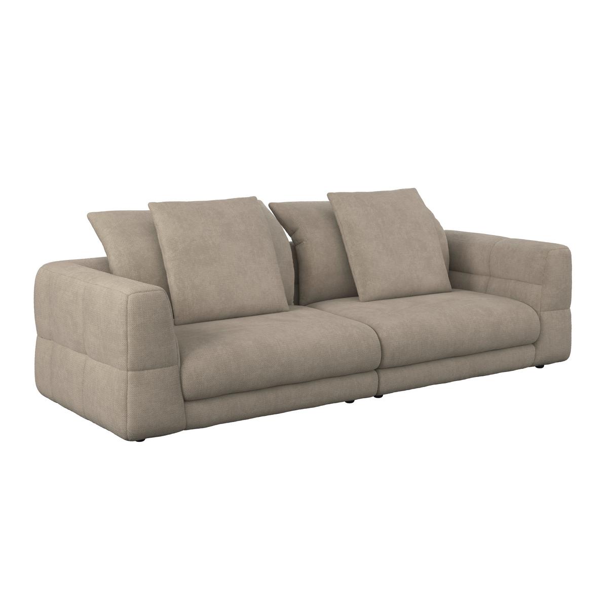 Zofa Lea, Bež, Šenilja, Žamet - črna/bež, Moderno, kovina/tekstil (284/87/110cm) - Bessagi Home