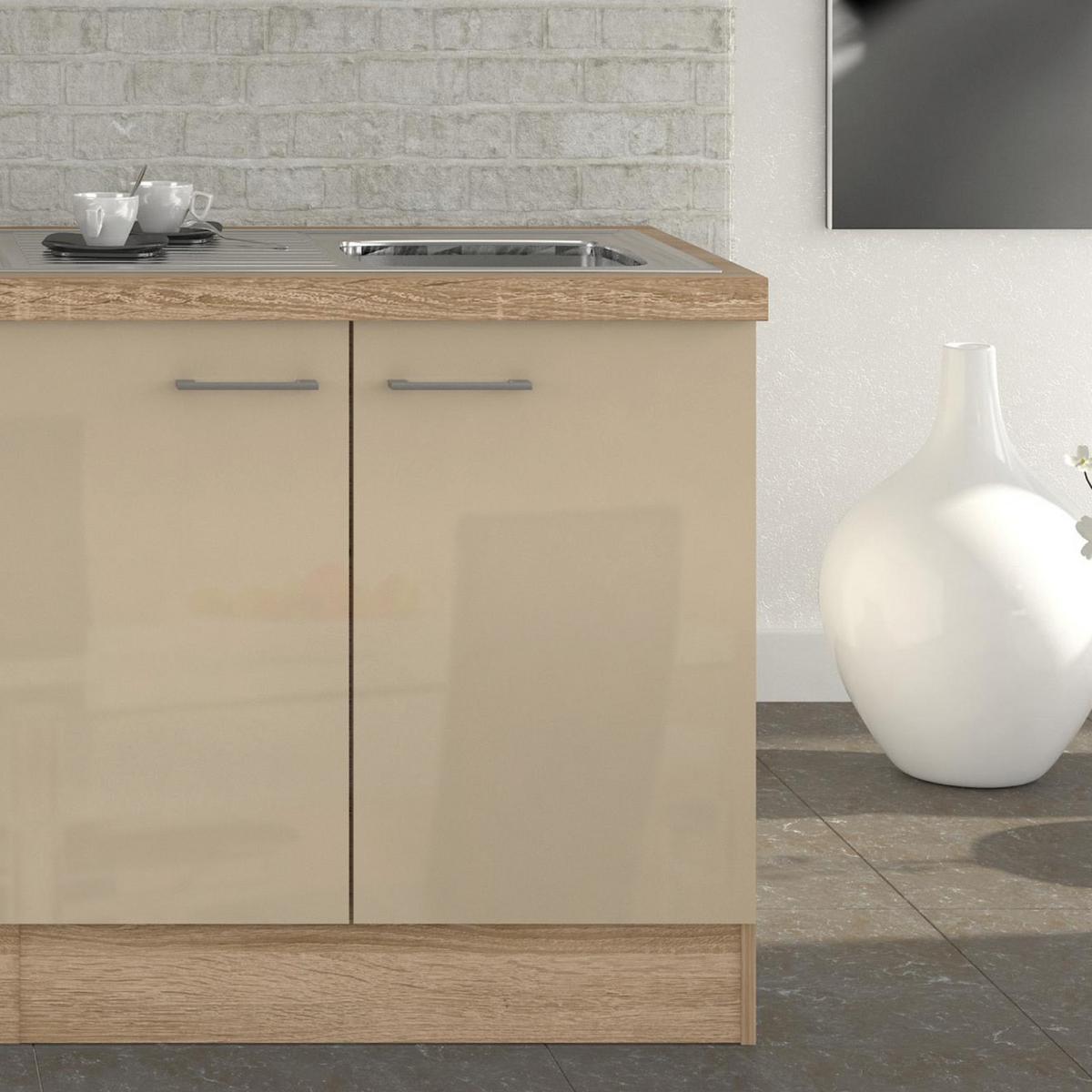 Kuhinjski Blok Z Aparati Nepal, Kašmir, Barva Hrasta - barve nerjavečega jekla/kašmir, Moderno, kovina/leseni material (210cm) - FlexWell