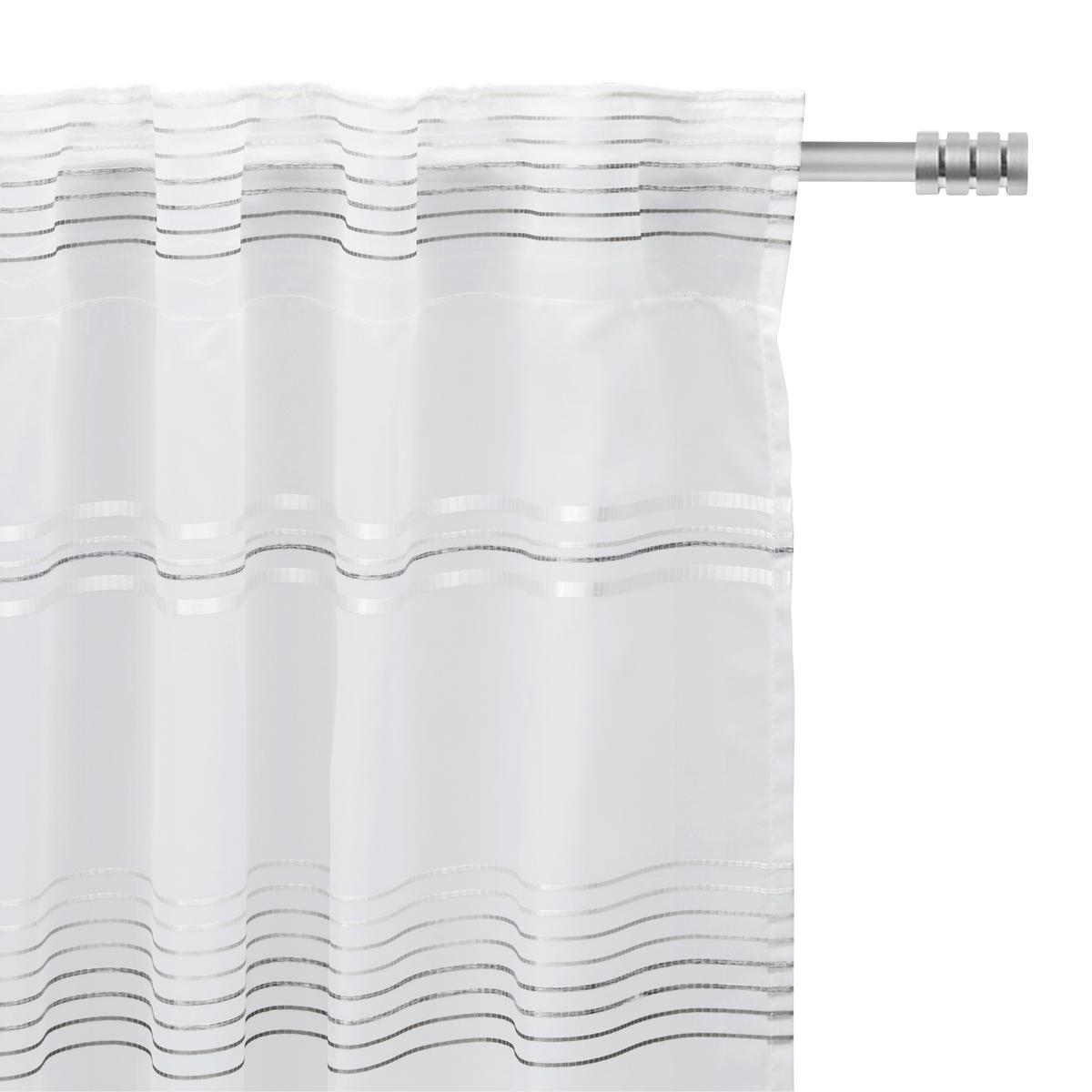 Perdea prefabricată Louis - alb/gri, Konventionell, textil (140/245cm) - Modern Living