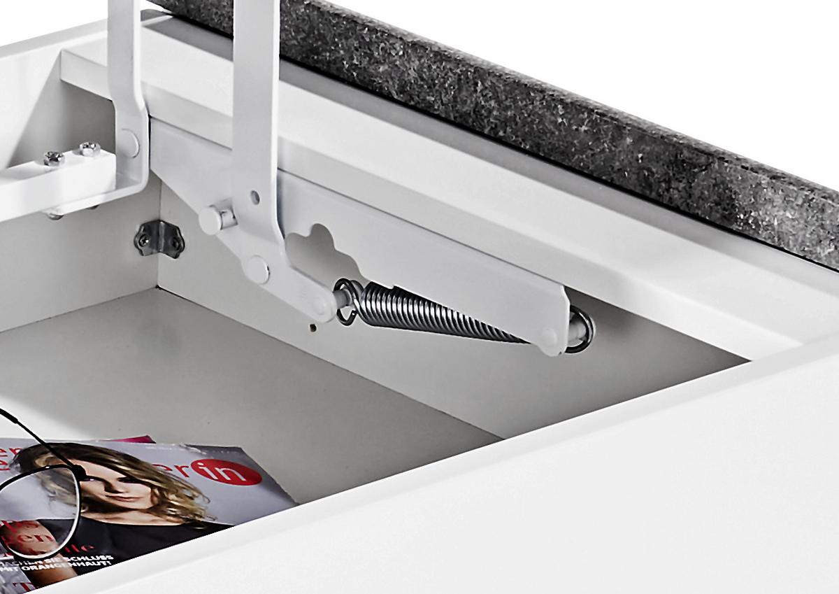 Klubska Miza Mailand, Siva, Bela, Nastavljiva - temno siva/bela, Moderno, kovina/leseni material (110/45-70,5/60cm)