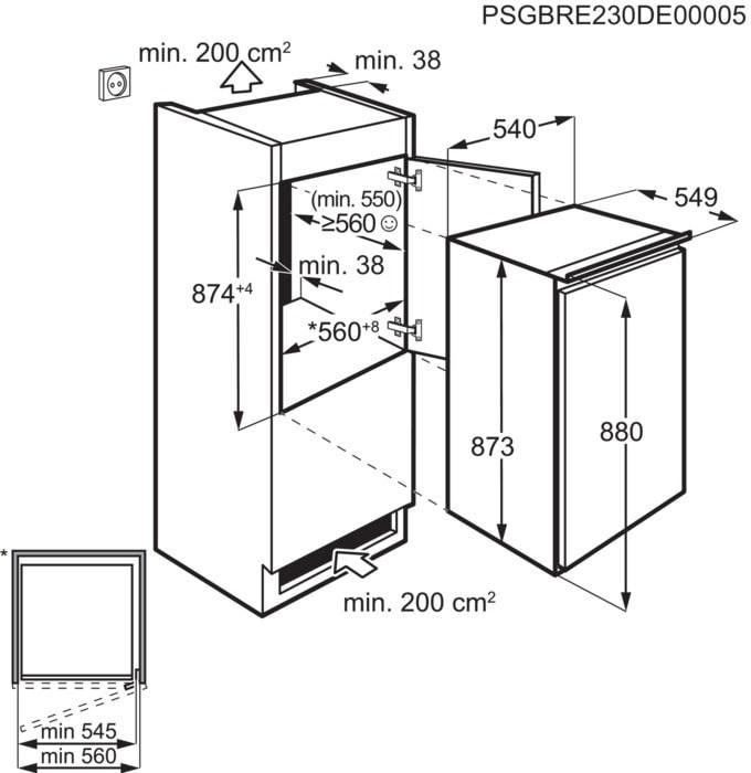 Einbaukühlschrank NSF5O880ES - MODERN (54,8/87,3/54,9cm) - AEG