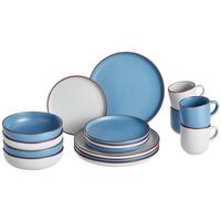 Kombinirani Servis Modern Scandic Blue, 16-Delni - modra/bež, Basics, keramika - Creatable