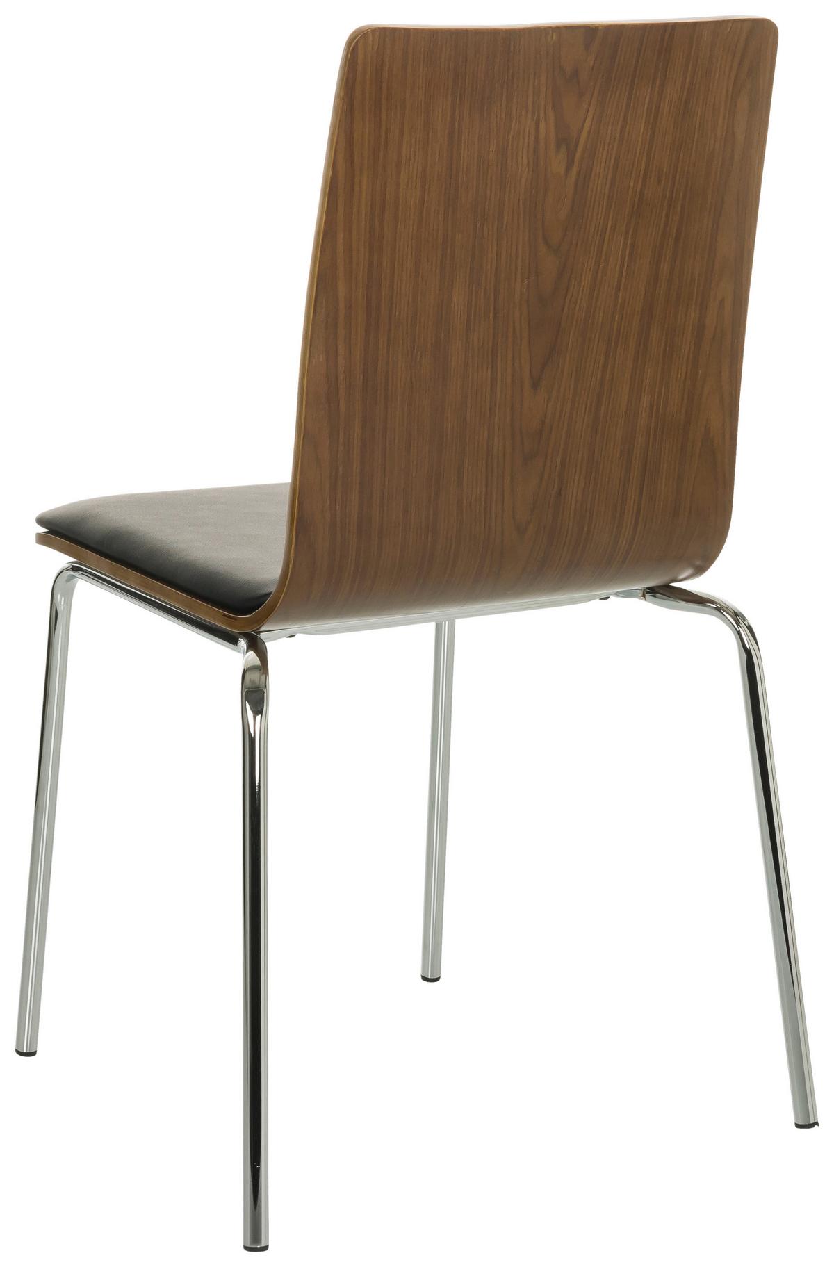 Konferenčni Stol Peria, Oreh, Črna - srebrne barve/črna, Basics, kovina/les (50/86/55cm) - MID.YOU