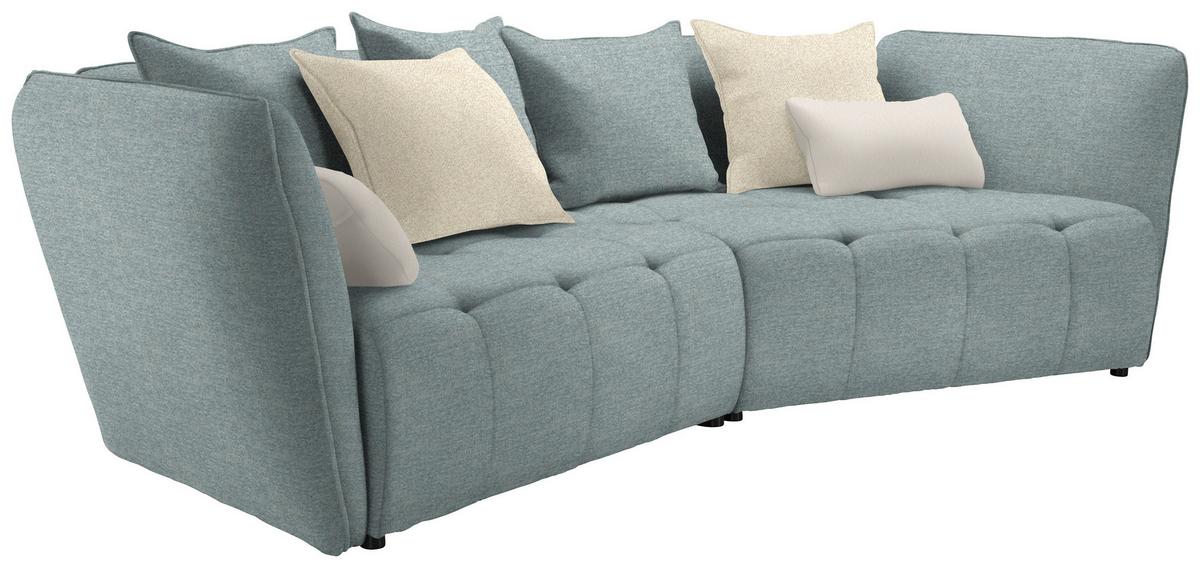 Boxspringsofa Sofi Hellblau - Creme/Schwarz, MODERN, Textil (294/93/152cm) - Premium Living