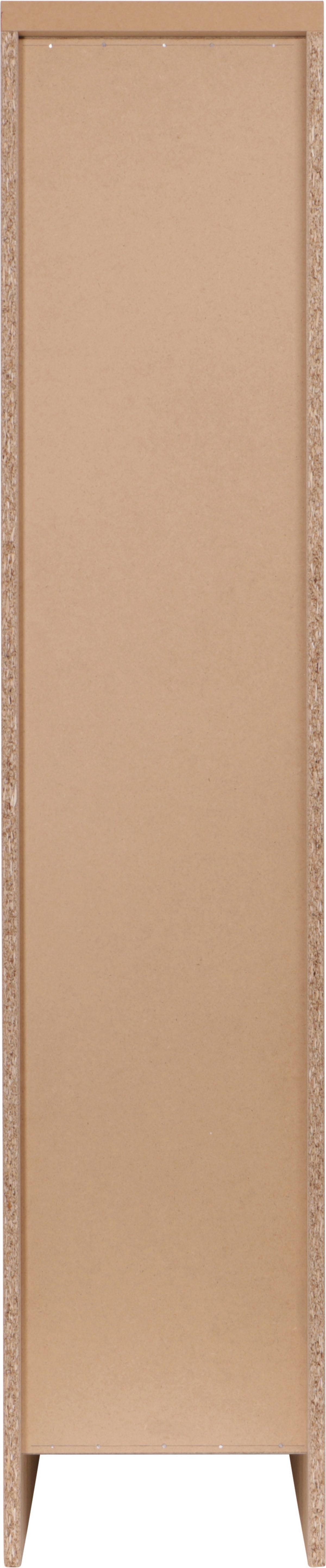 Izvlečna Omara Merle, Barva Hrasta, Bela - srebrne barve/barve hrasta, Basics, kovina/leseni material (30/144,8/60cm) - Respekta