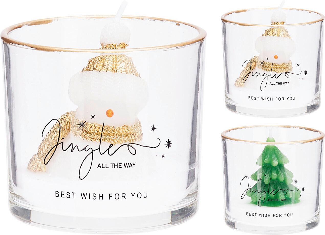 Kerze im Glas JUNGLES - Transparent/Goldfarben (8/7,5/8cm)