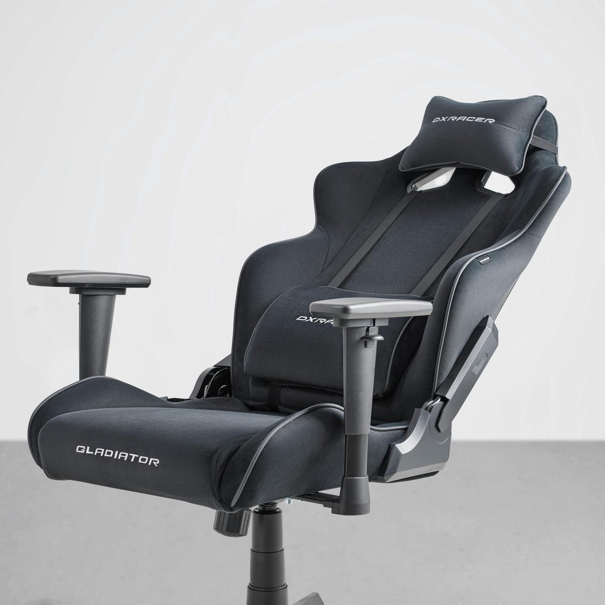 Gamingstuhl Gladiator Schwarz - Schwarz, Modern, Kunststoff/Textil (70/126/70cm) - Dxracer