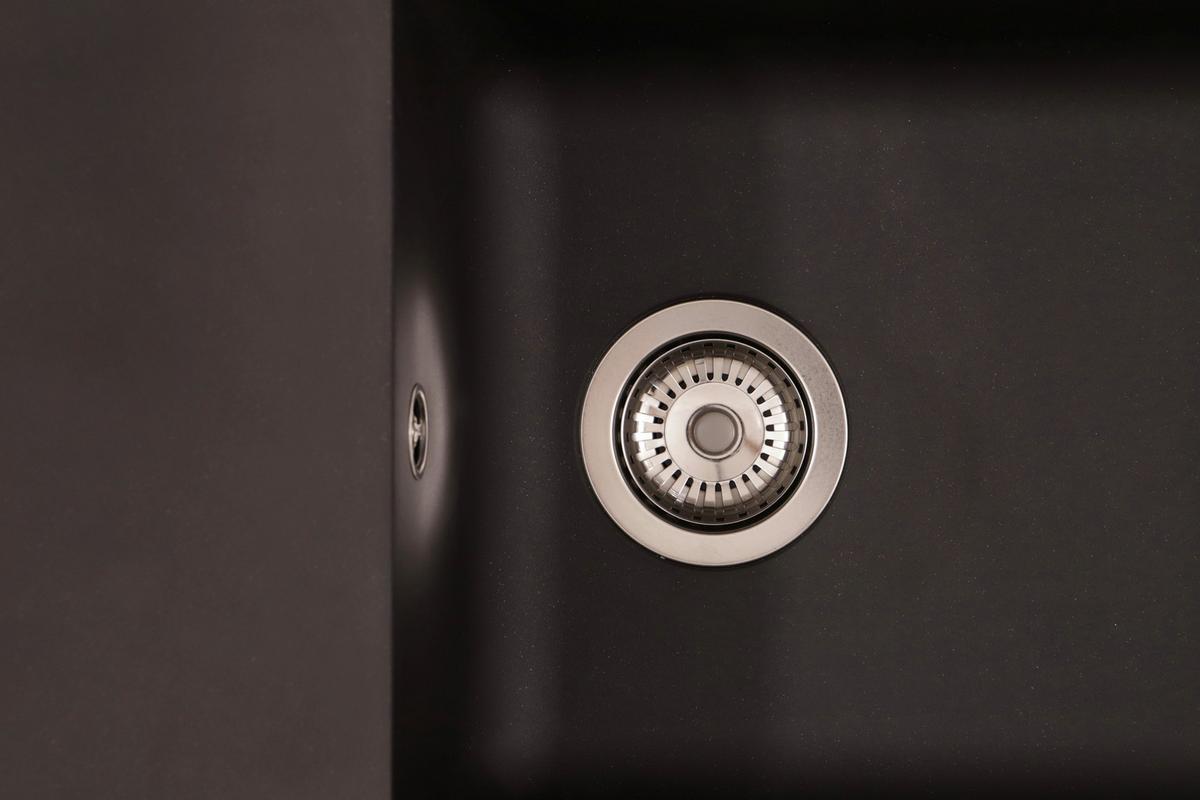 Spüle Respekta Denver 100X501BS Schwarz - Schwarz, Trend, Glas/Kunststoff (100/19,8/50cm) - Respekta