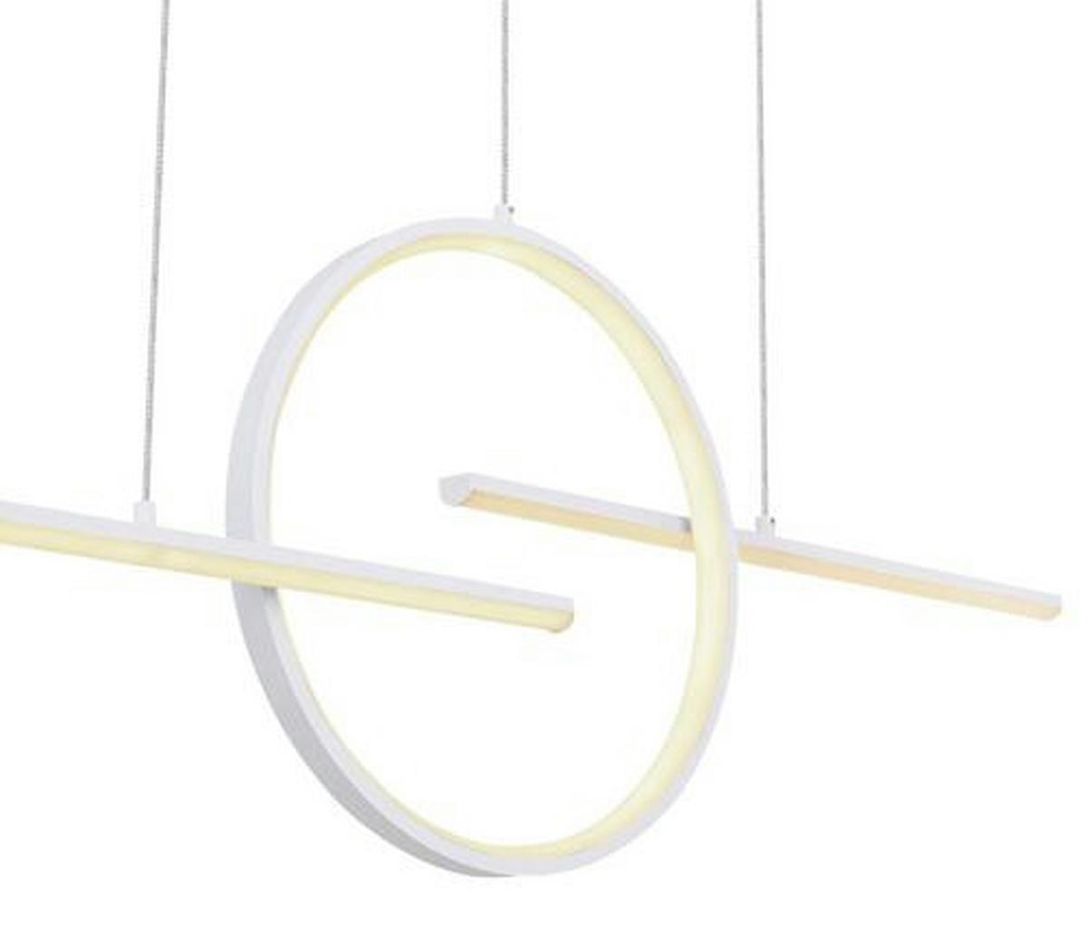Viseča Led-svetilka Barral, S Sijalko - bela, Design, kovina/umetna masa (124/10,5/150cm) - Globo