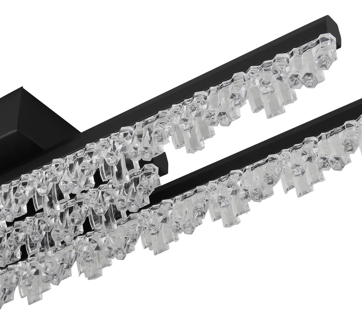 Led Stropna Svjetiljka Hilton - prozirno/crna, Design, metal/plastika (102/12,5/8,5cm) - Globo