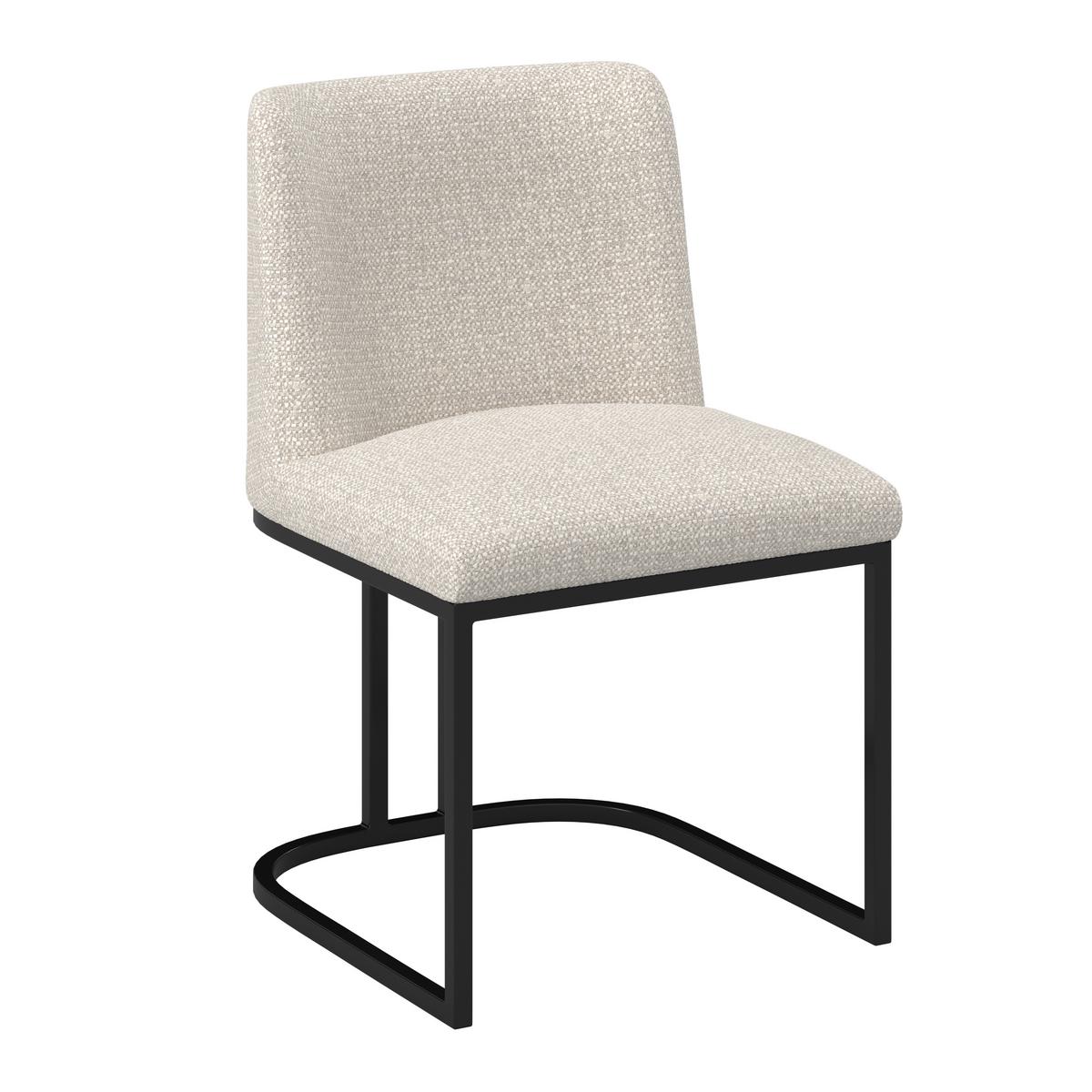 Stuhl Liara Hellgrau Webstoff Gepolstert - Hellgrau/Schwarz, MODERN, Holz/Textil (52/81,5/57cm) - Bessagi Home