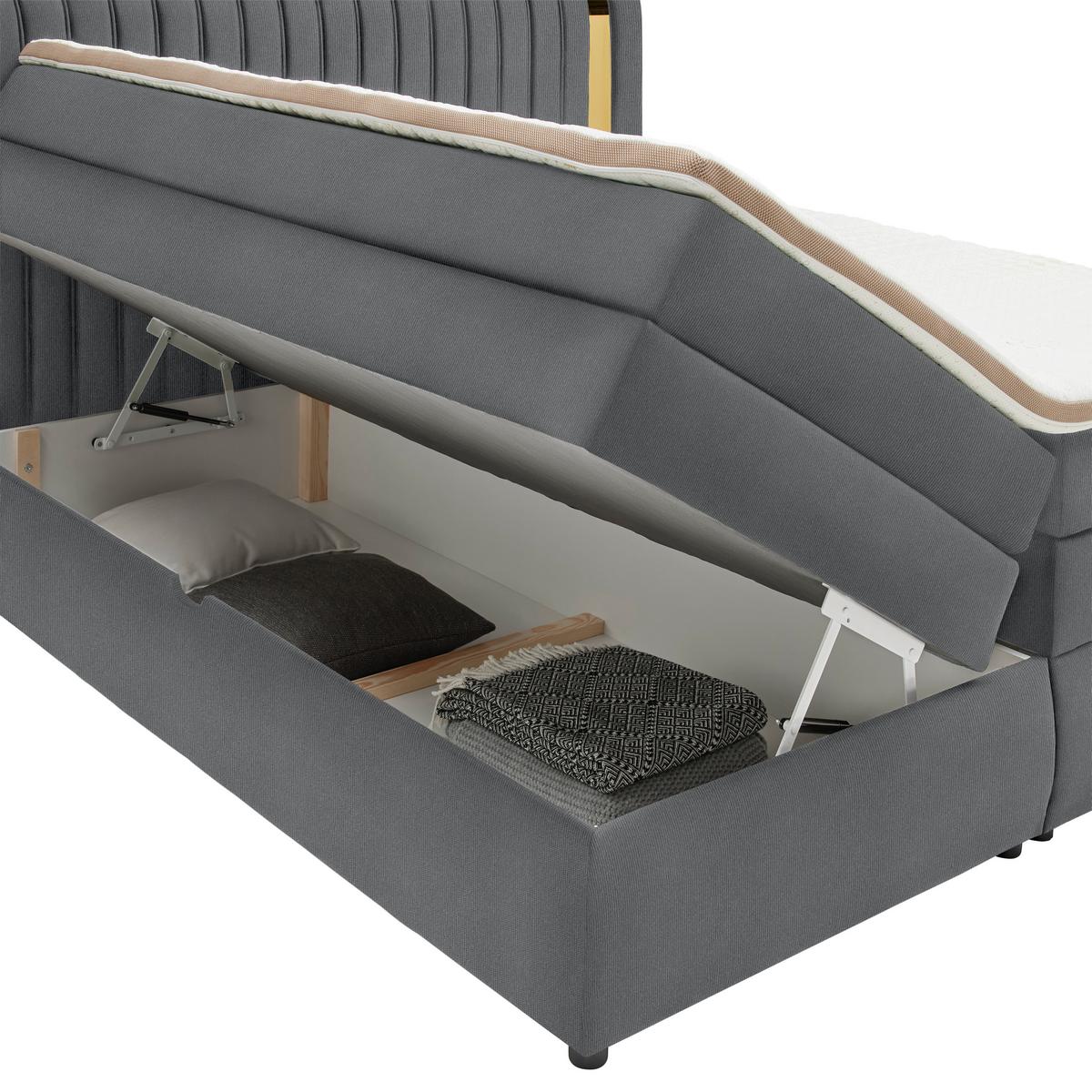 PAT BOXSPRING MINOLA GOLD EXKLUZIV - antracit, Konventionell, textil (160/200cm) - Premium Living